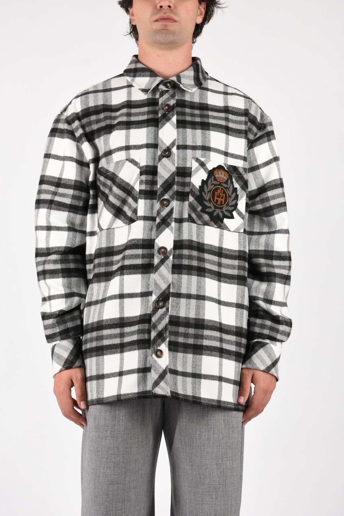 Camicia in check with logo