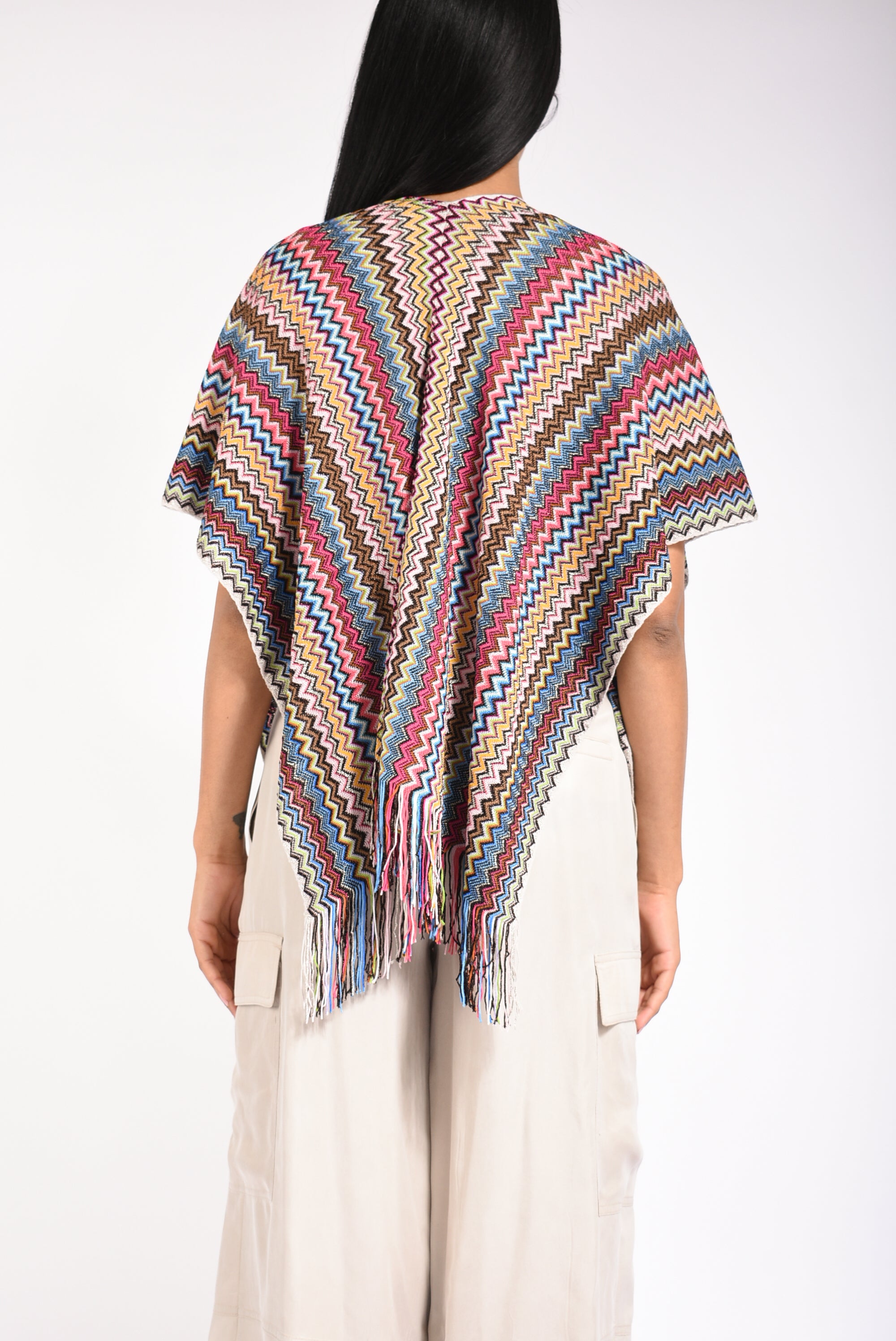 poncho in misto viscosa