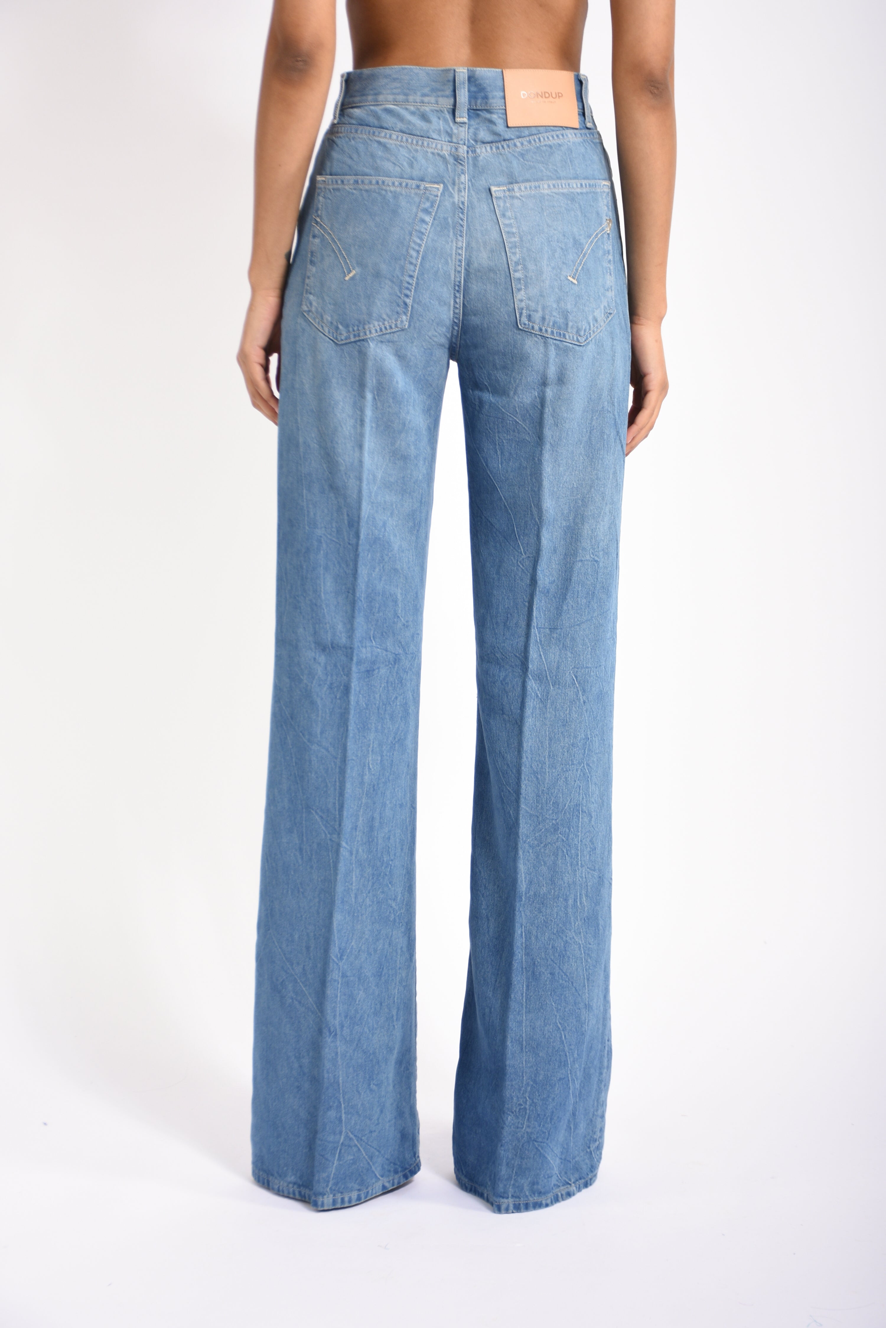 jeans wid leg in denim amber