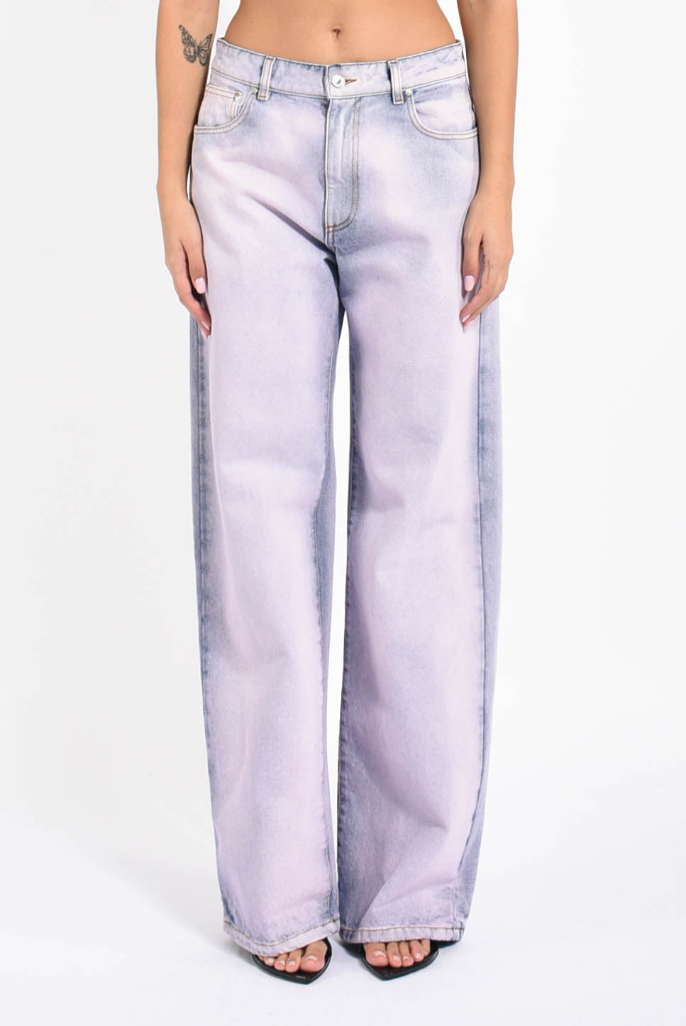 pantaloni in denim overdyed