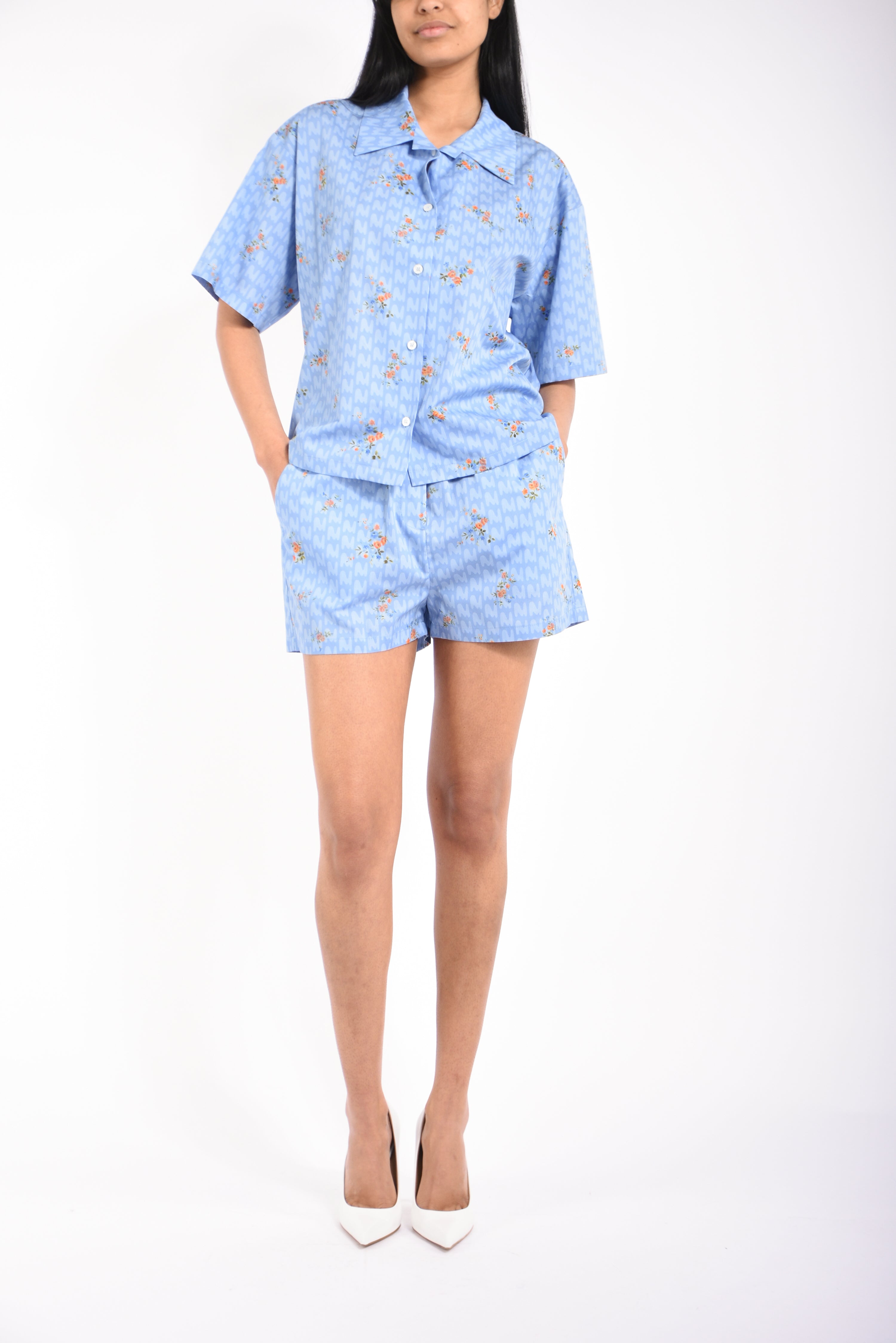 camicia in popeline stampato