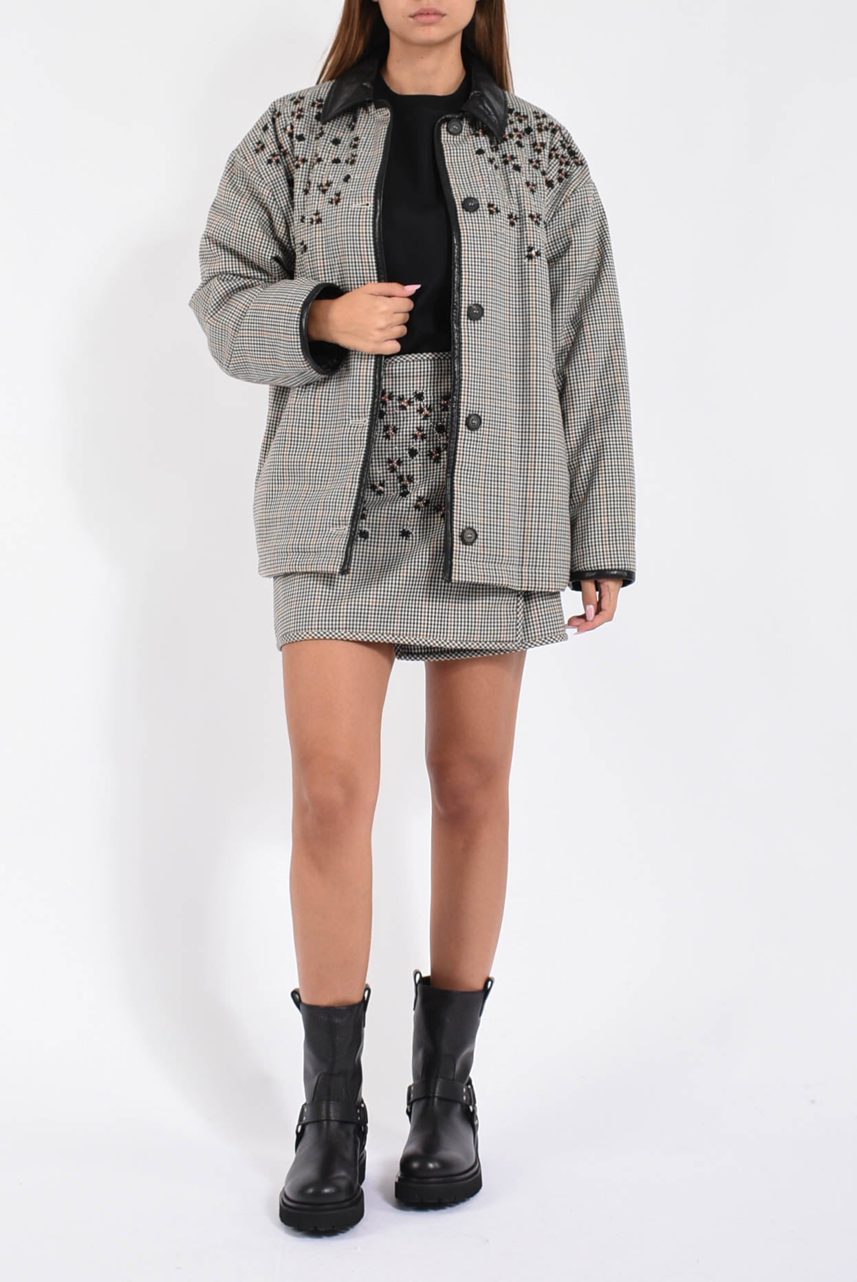 gonna mini con motivo check