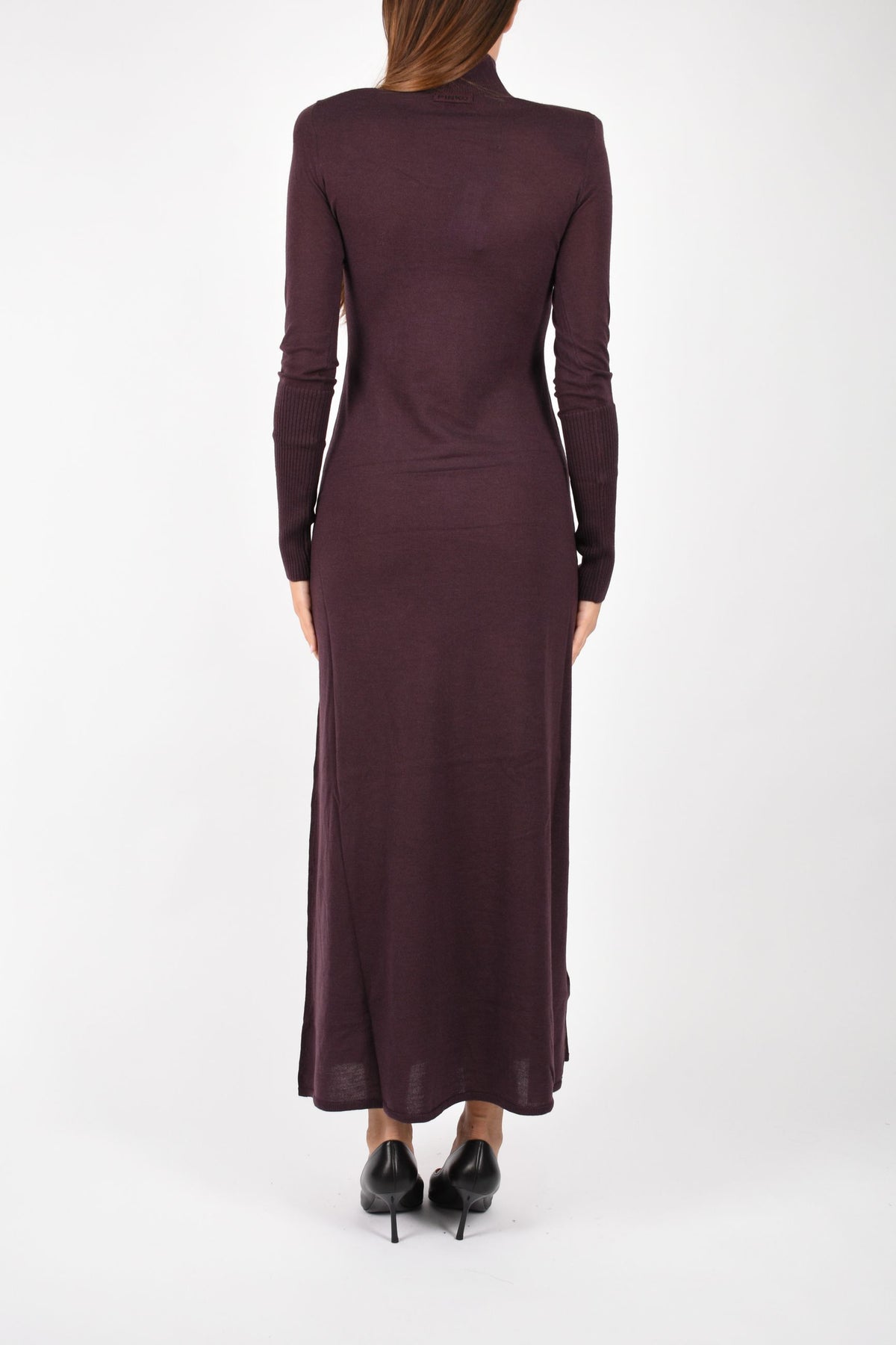 Abito lungo dolcevita in lana merino 107247A3FY