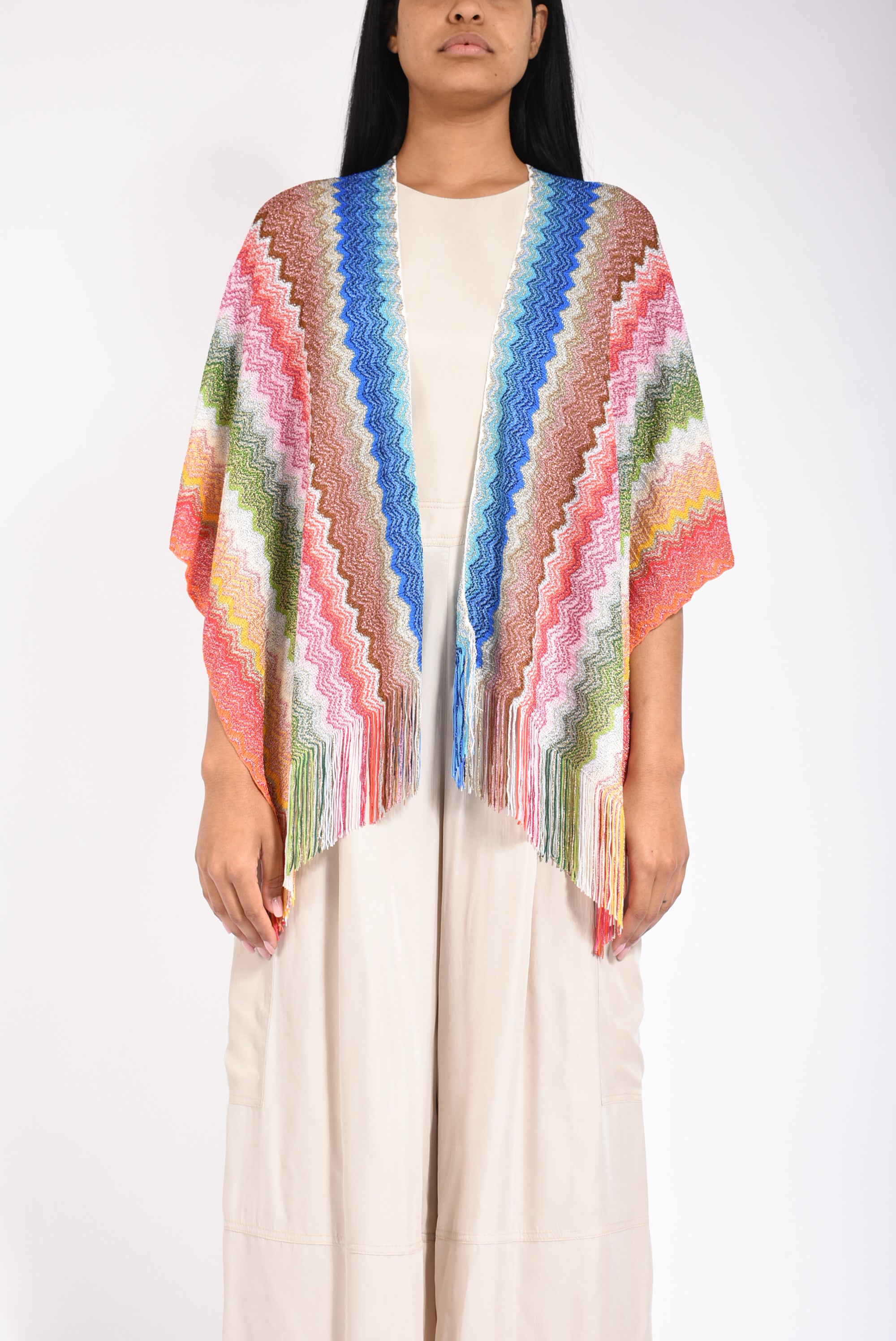 poncho in misto viscosa