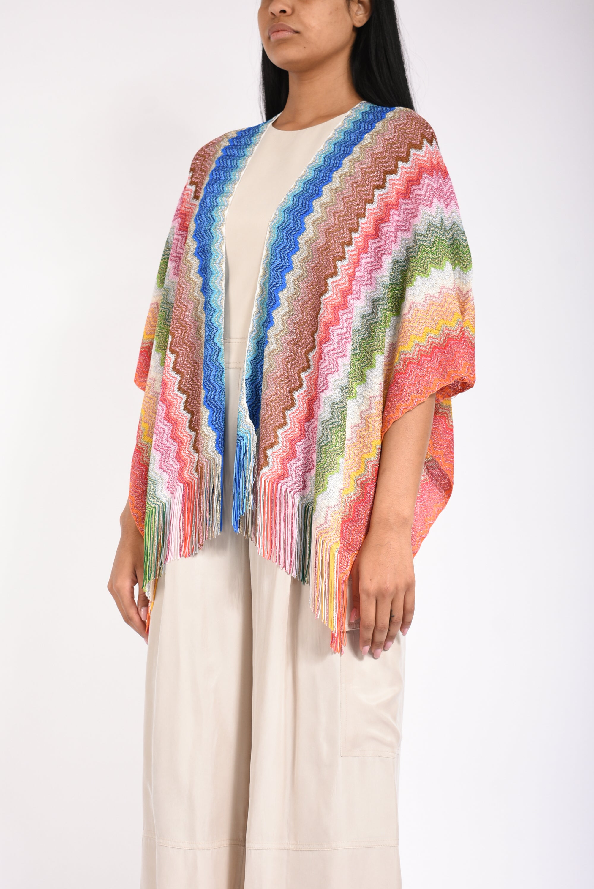 poncho in misto viscosa
