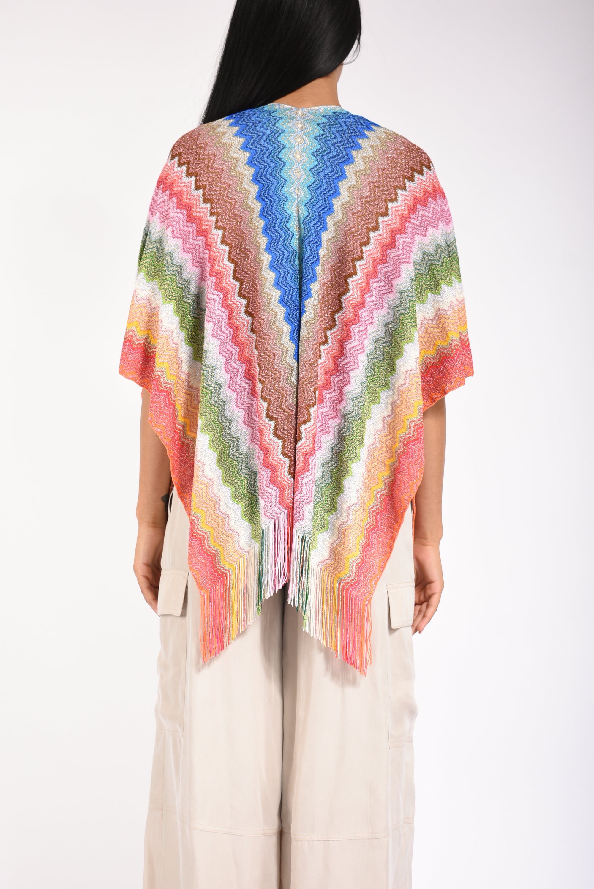 poncho in misto viscosa