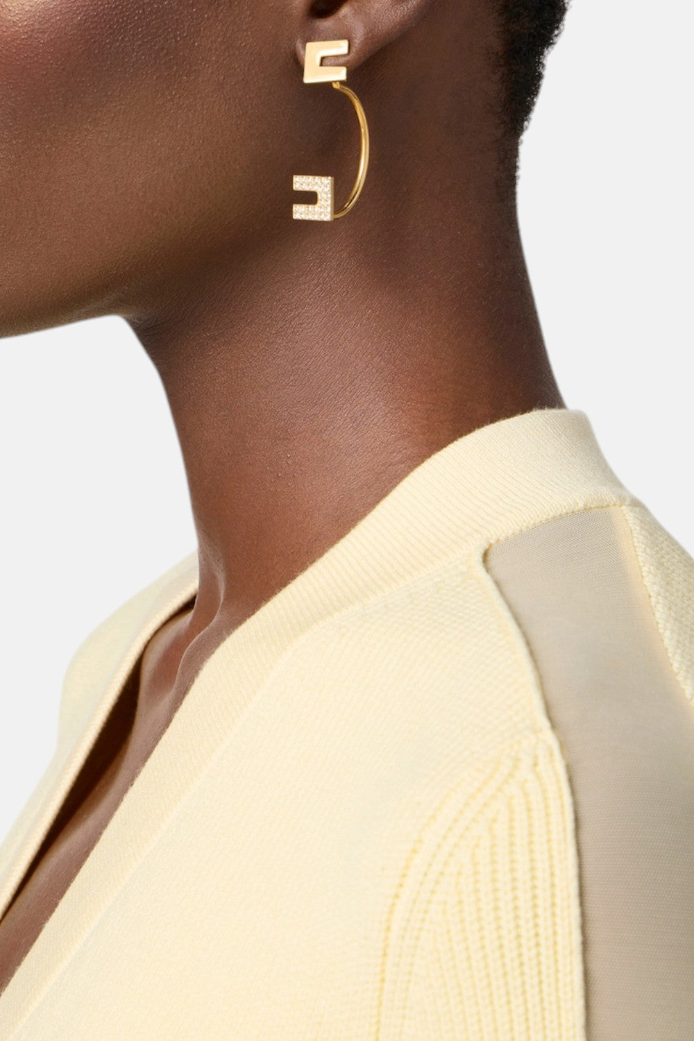 orecchini a semicerchio con strass