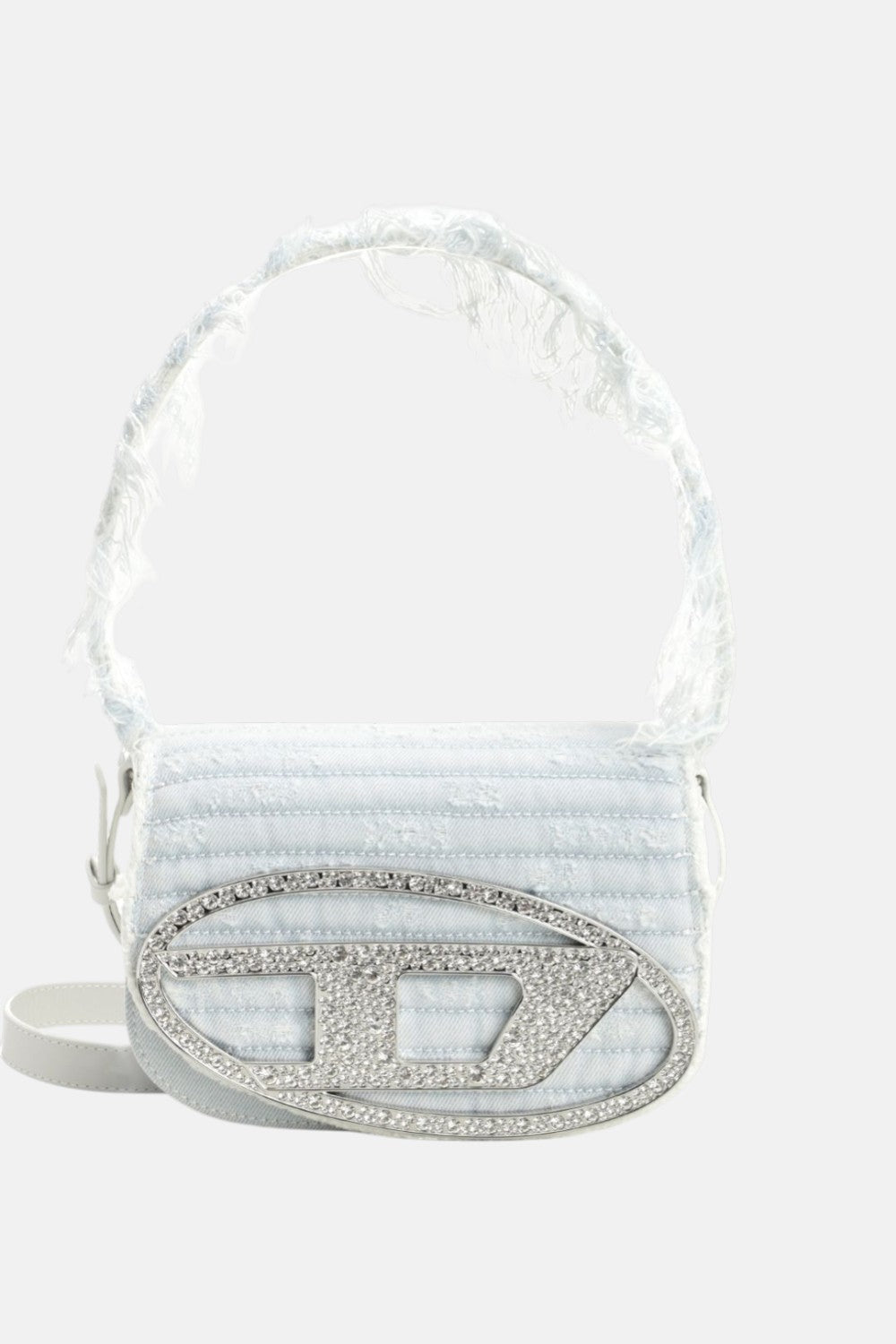borsa a tracolla in denim e pelle 1dr