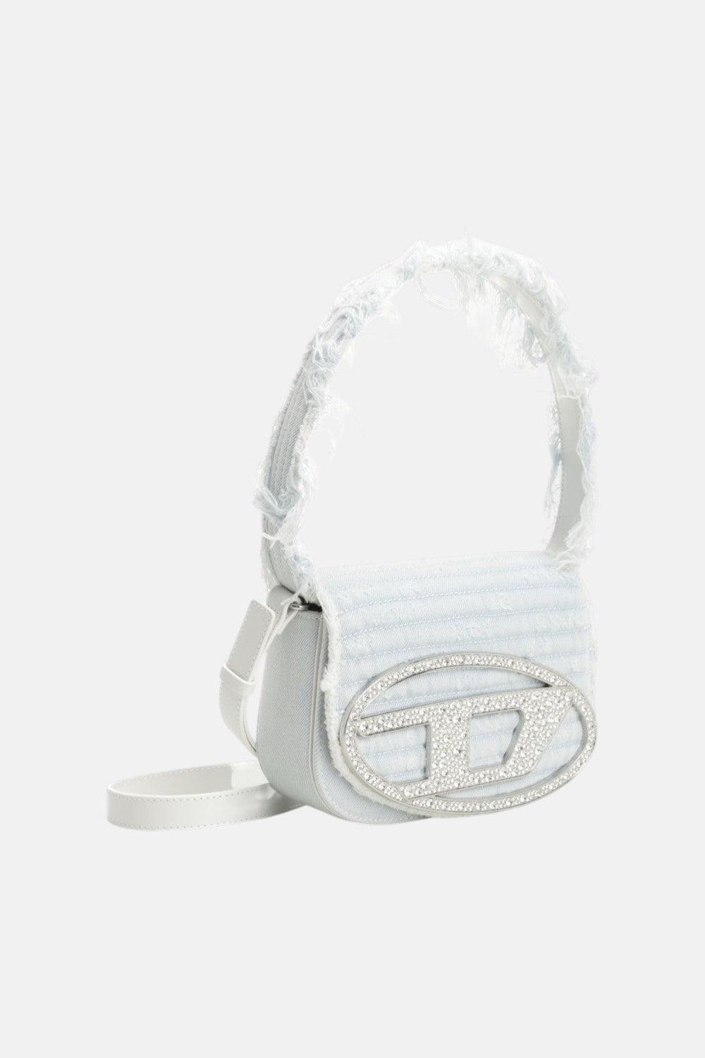 borsa a tracolla in denim e pelle 1dr