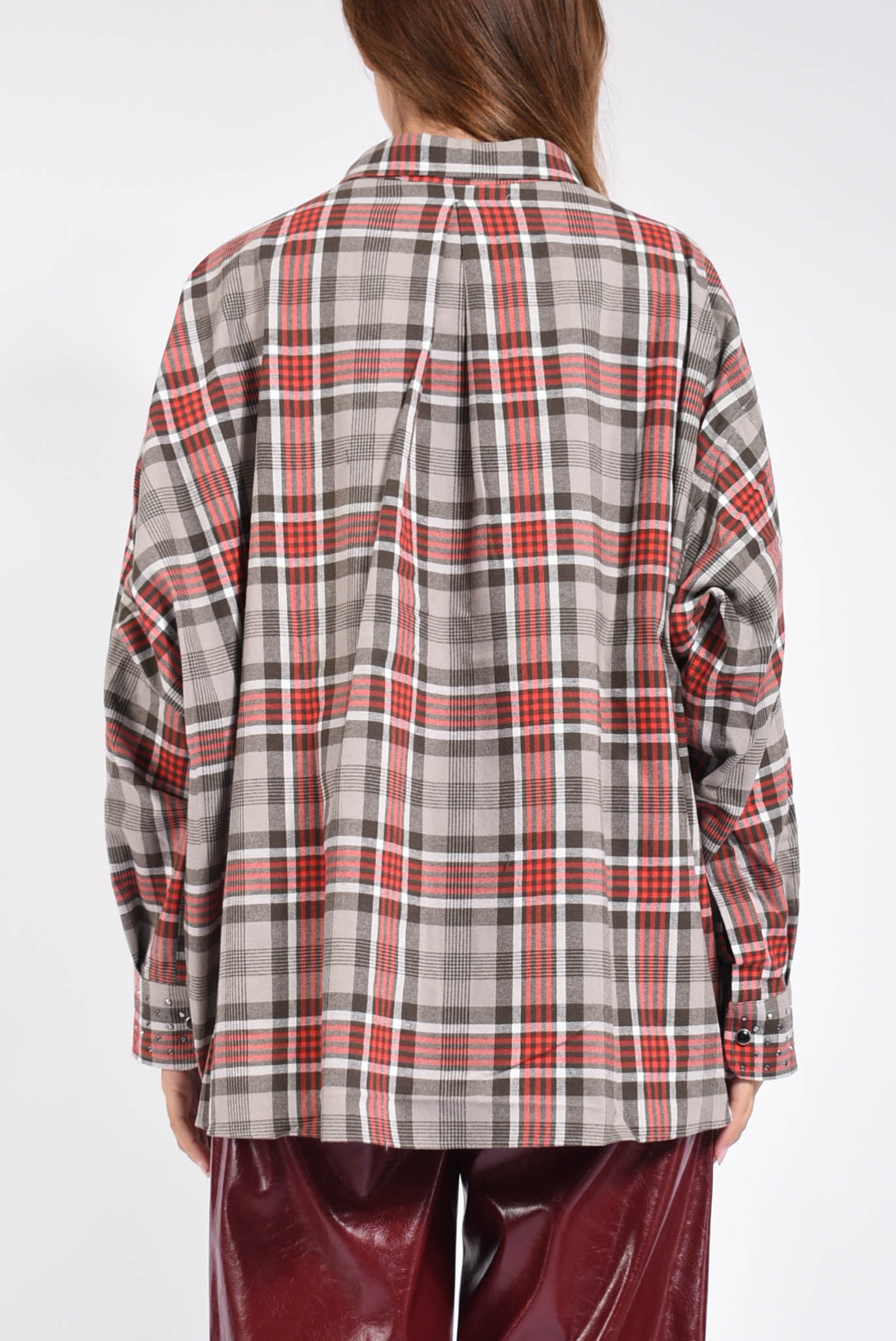 Camicia Over A Quadri Con Applicazioni