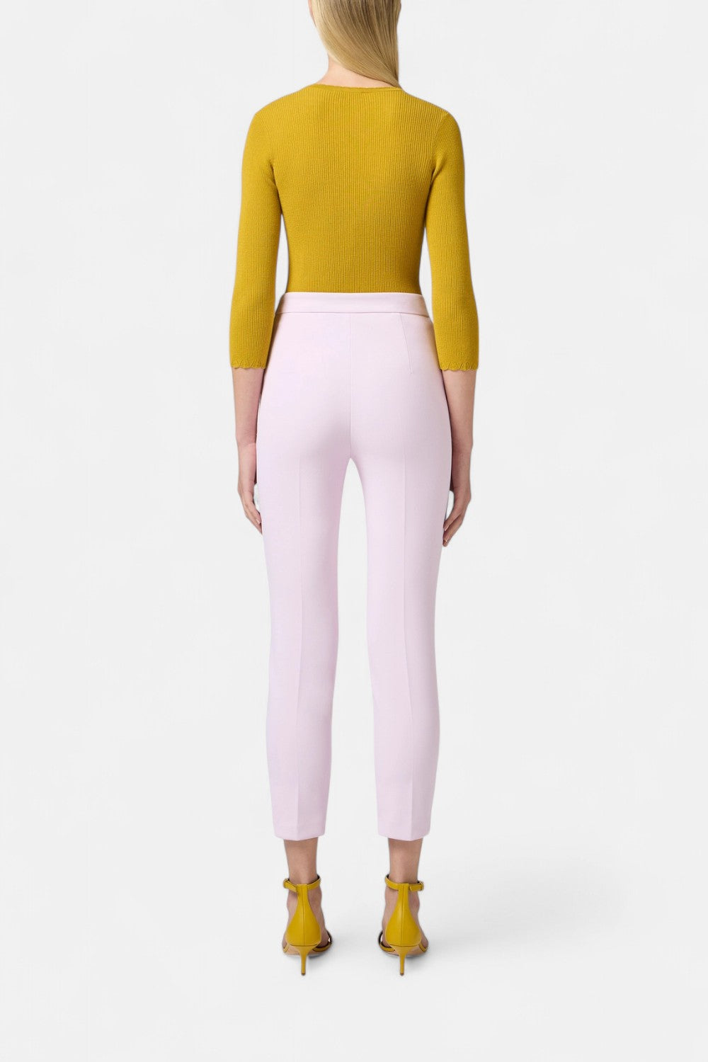 Pantaloni cropped in crêpe