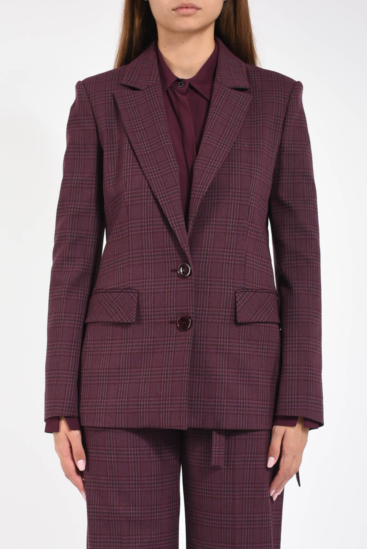 giacca fluida a quadri