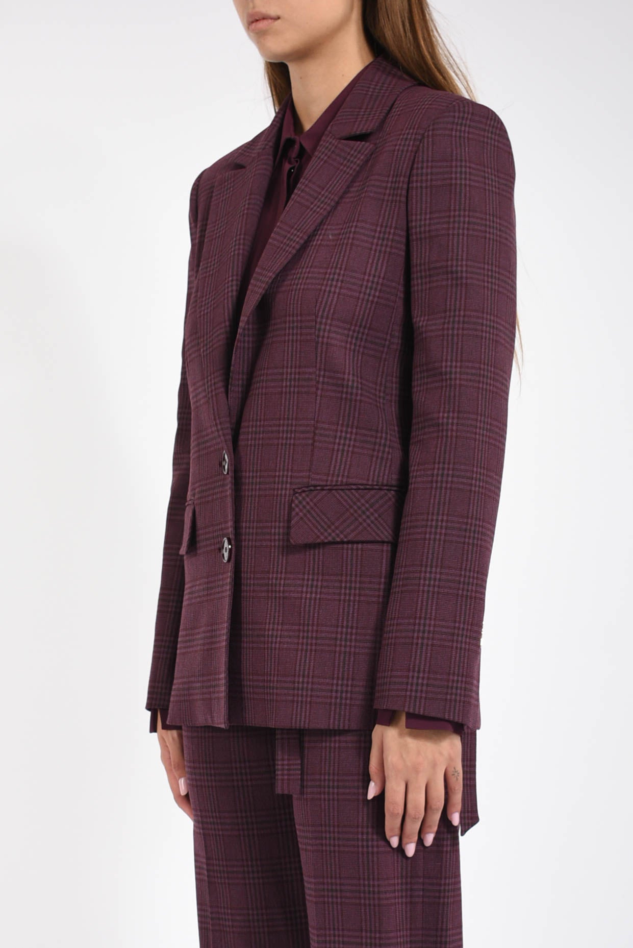 giacca fluida a quadri