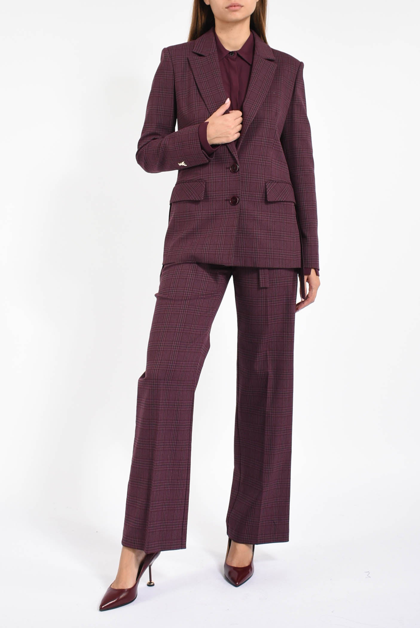 giacca fluida a quadri