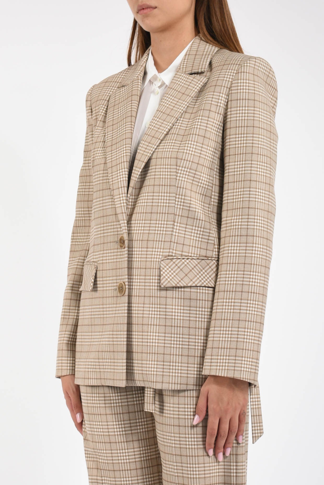 giacca fluida a quadri