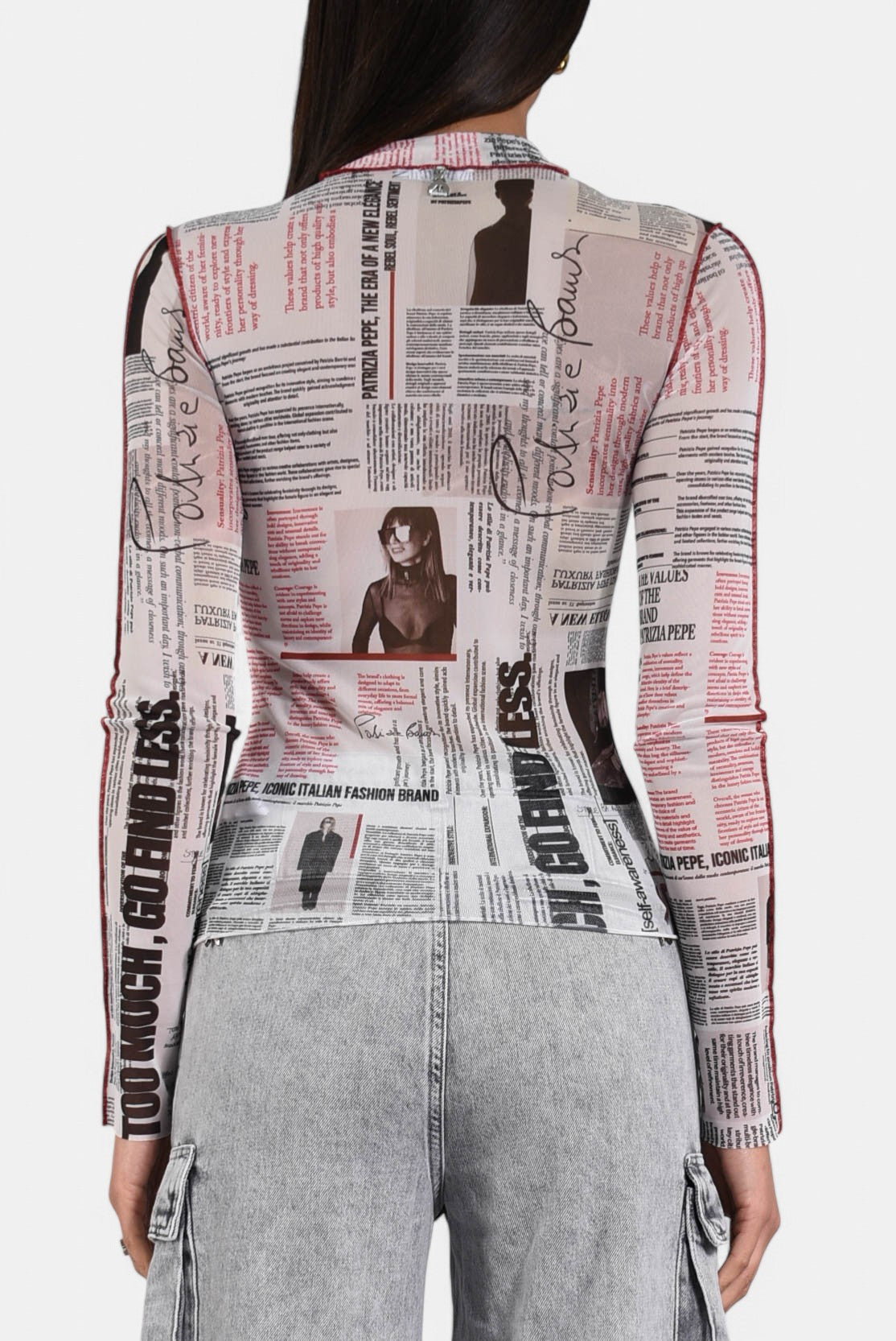 maglia in tulle stampata
