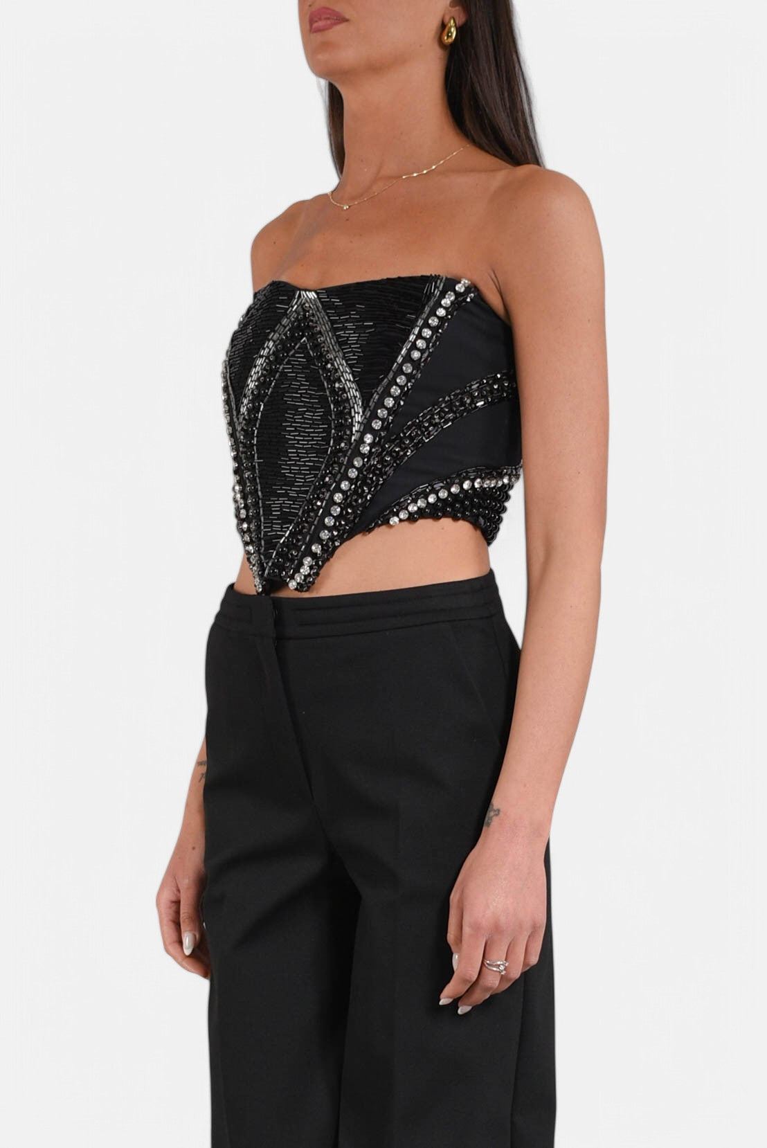top a bustier con applicazioni
