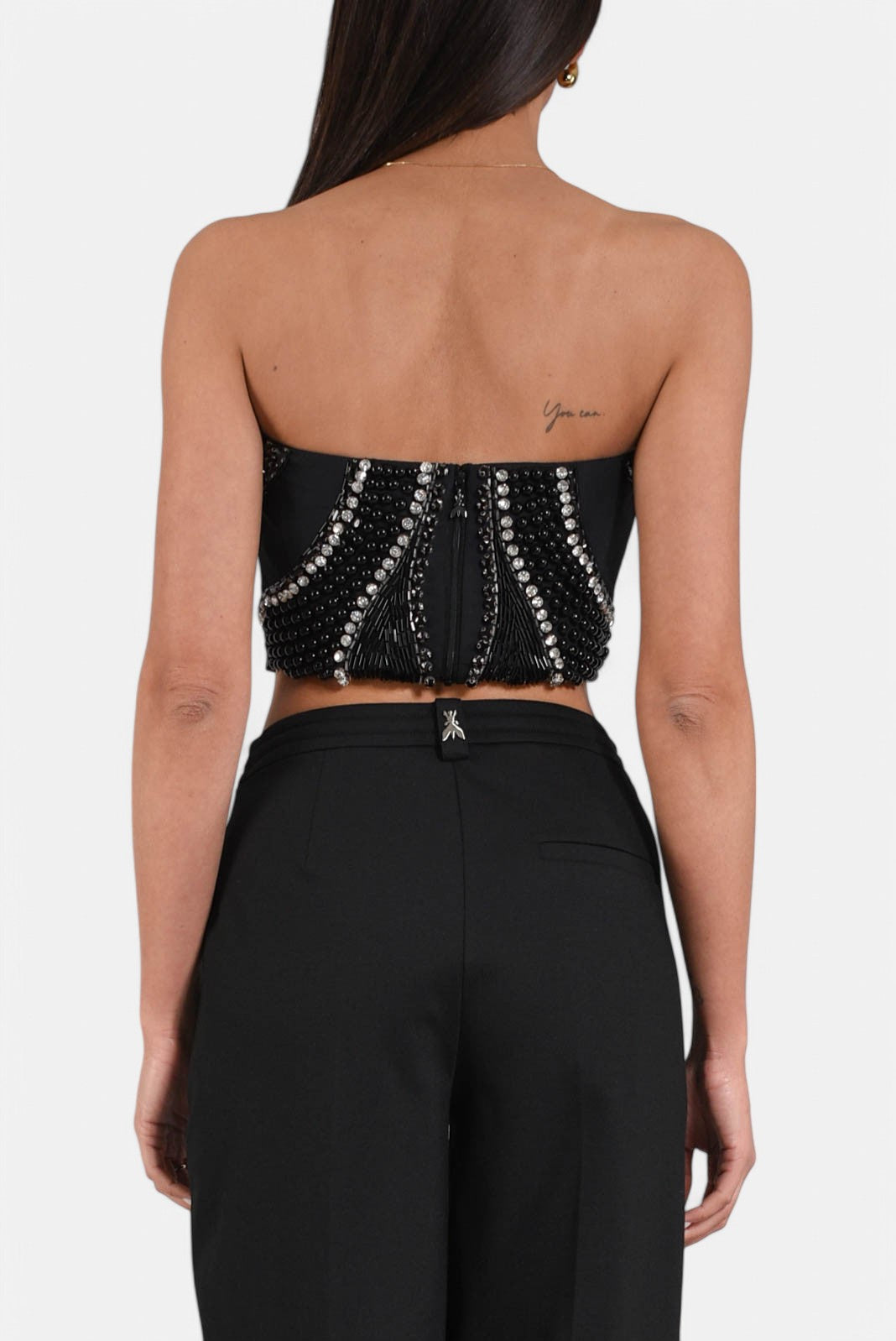 top a bustier con applicazioni