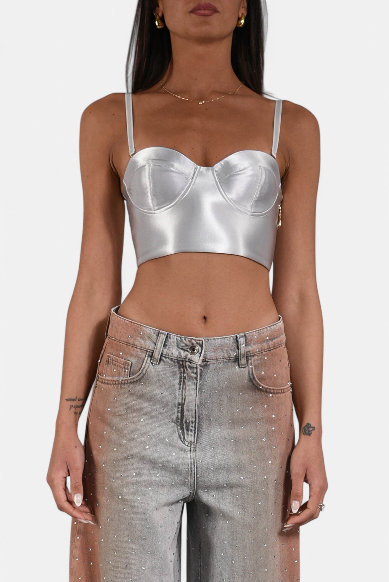 top bustier in raso