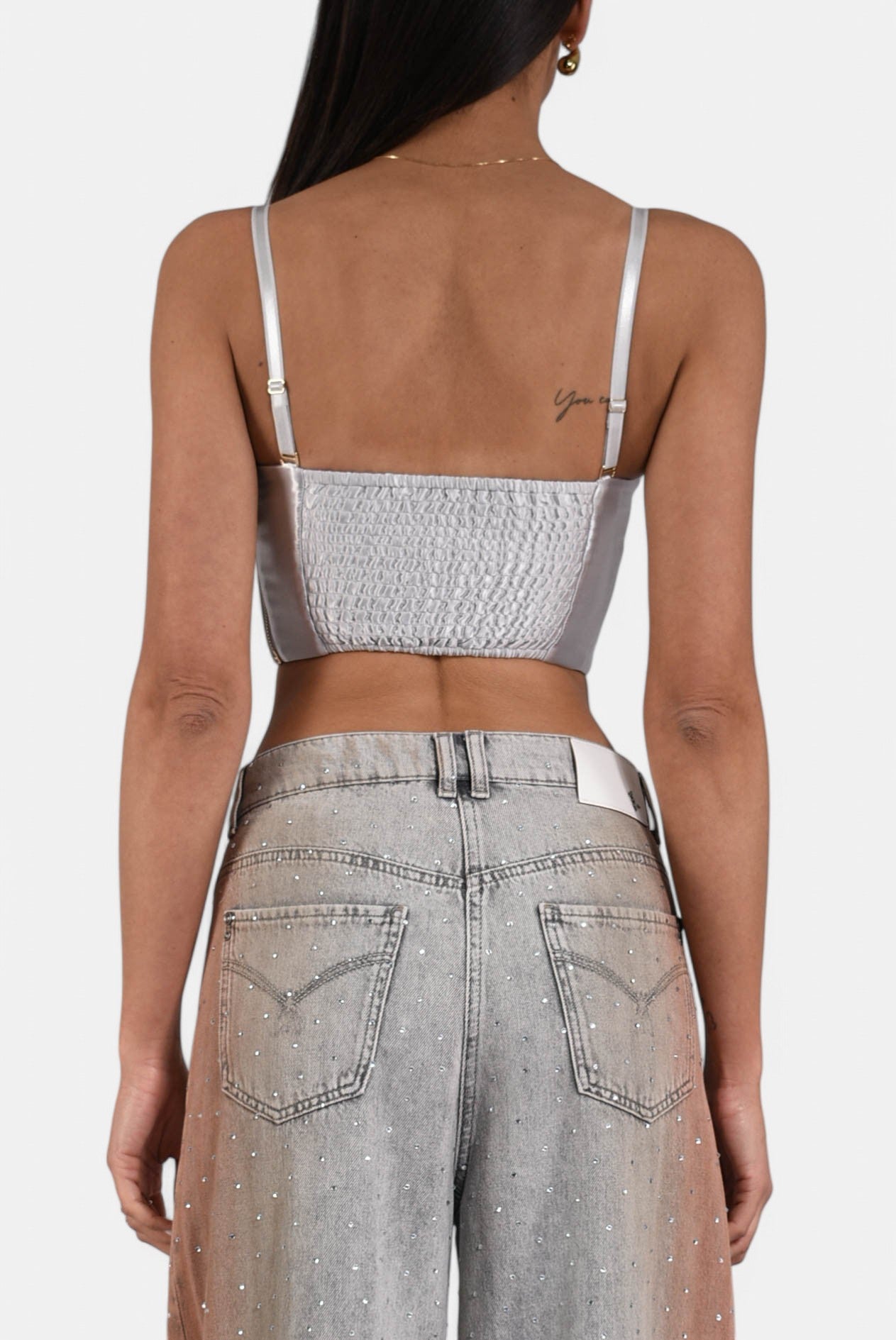 top bustier in raso