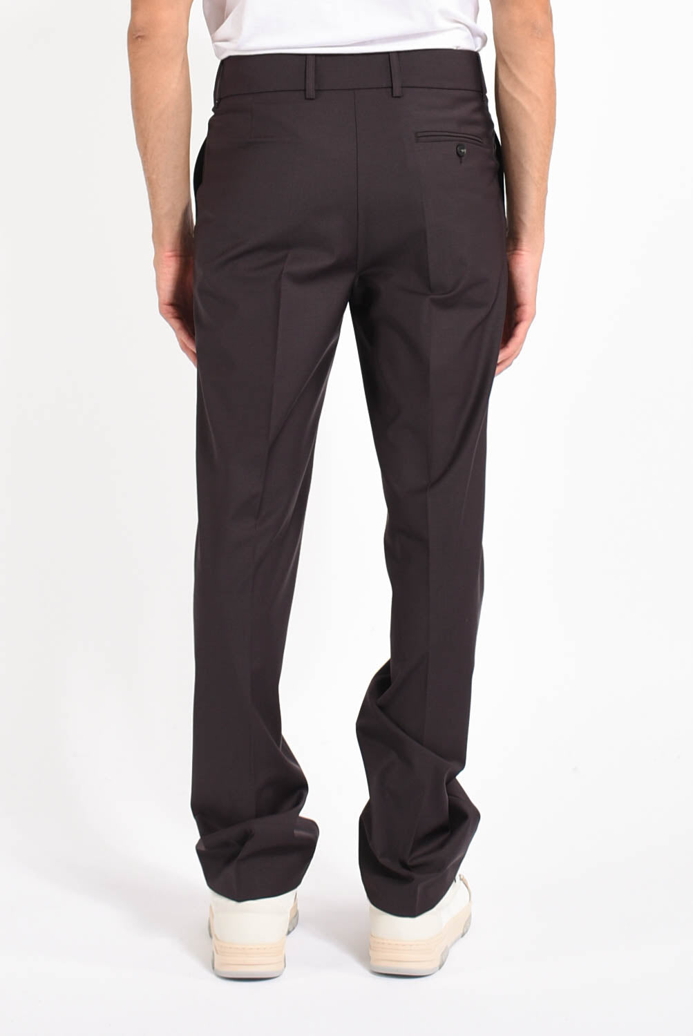 Pantaloni dritti in fresco lana