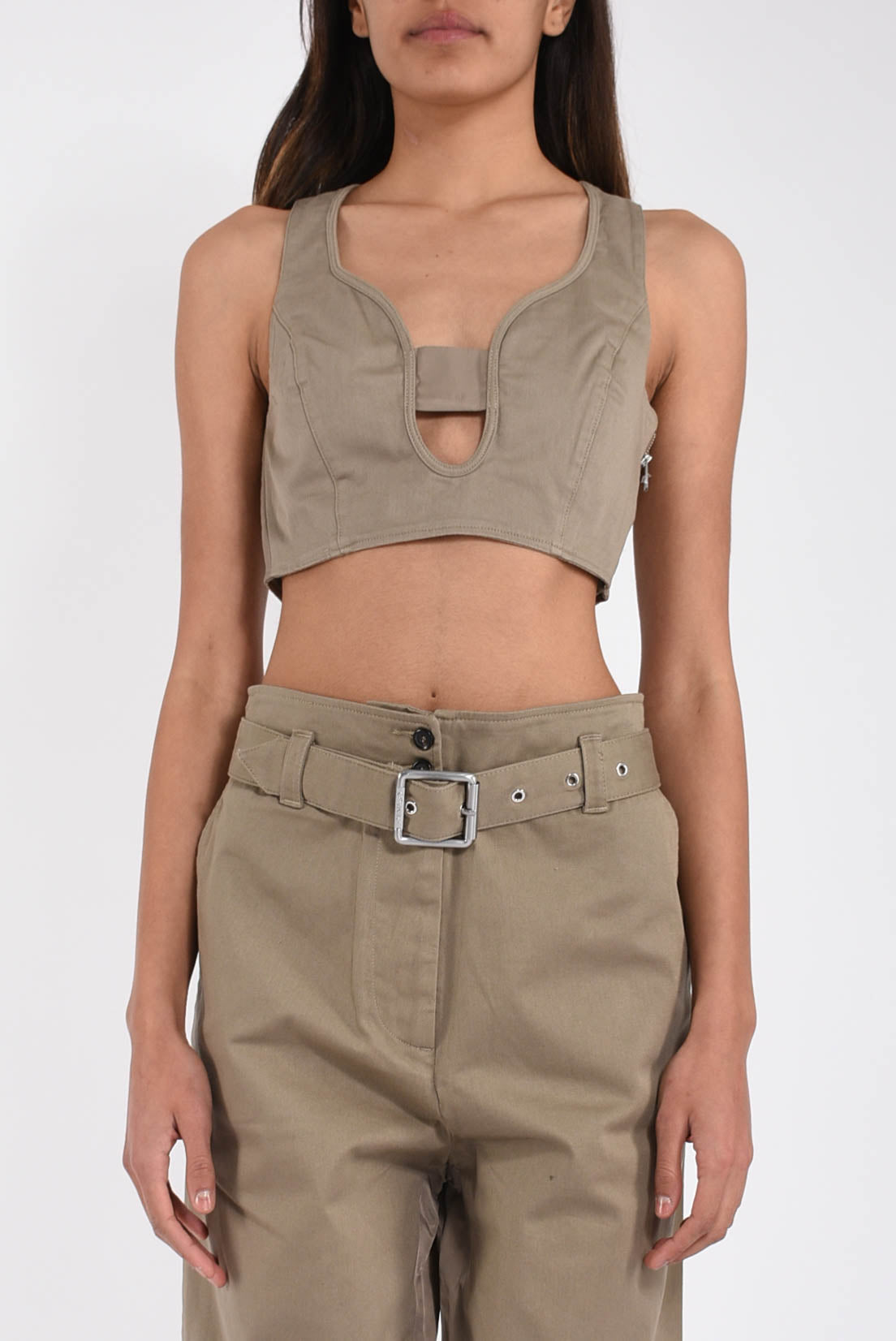 crop top in cotone modello stranamore