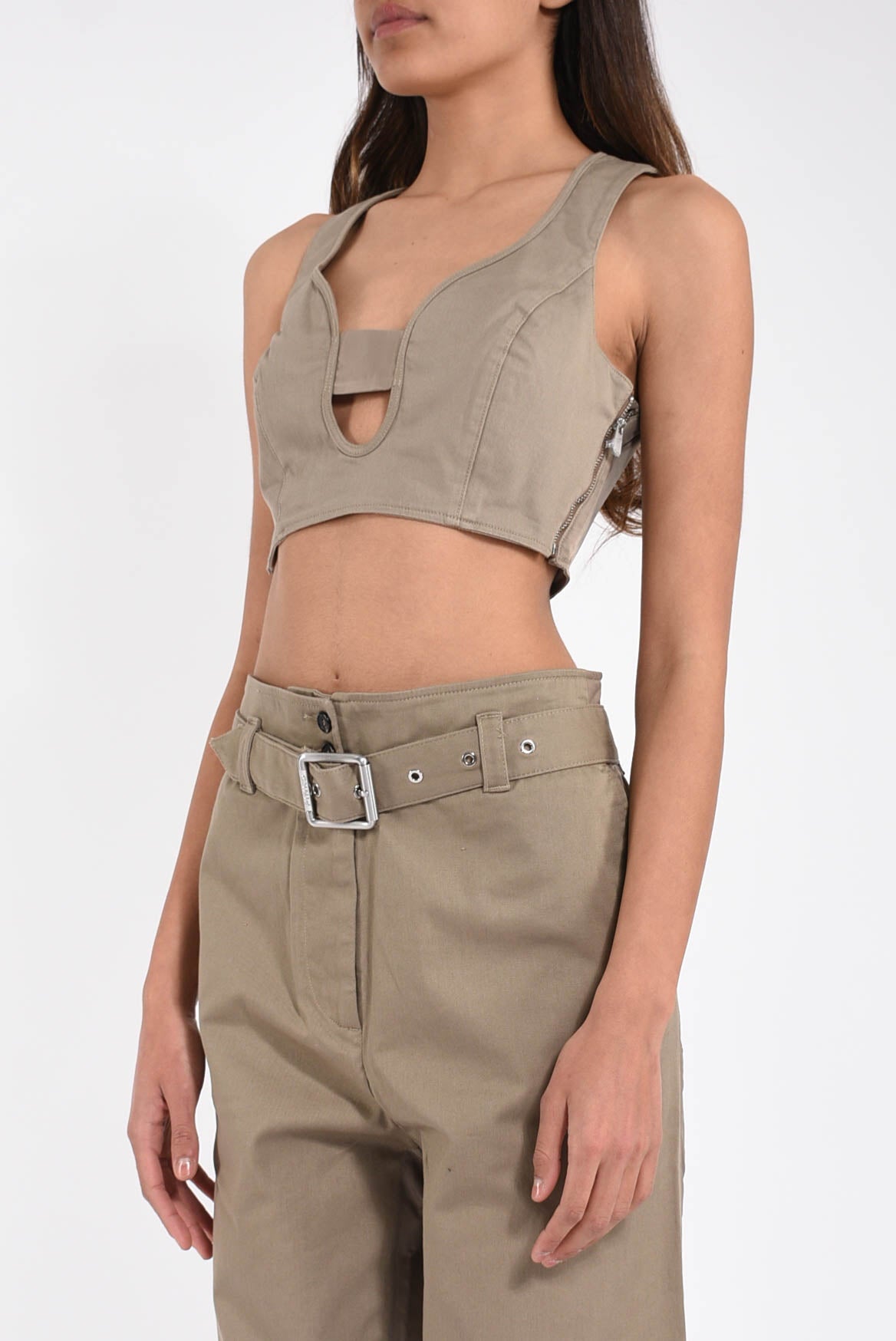 crop top in cotone modello stranamore