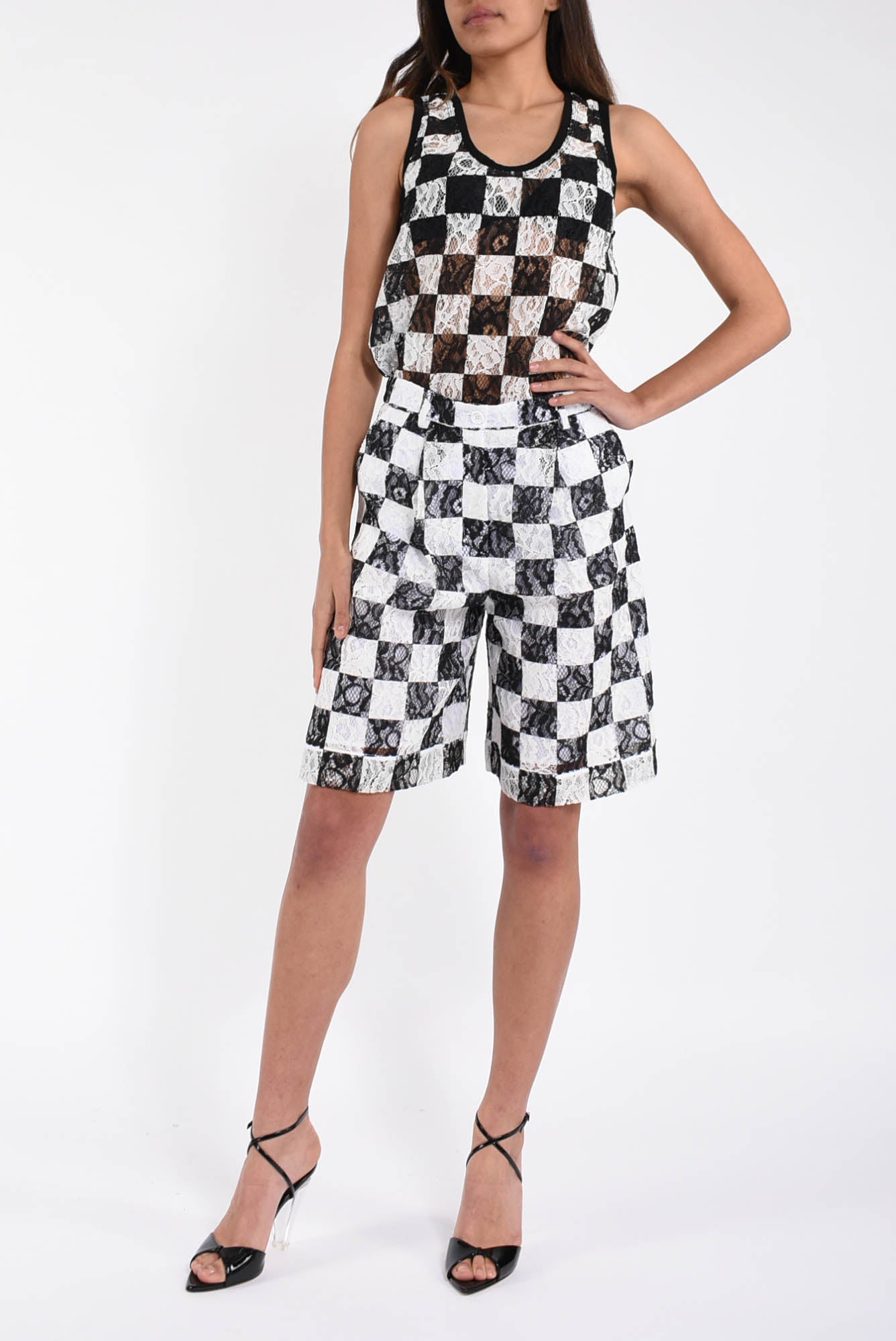 canotta in pizzo modelo tom