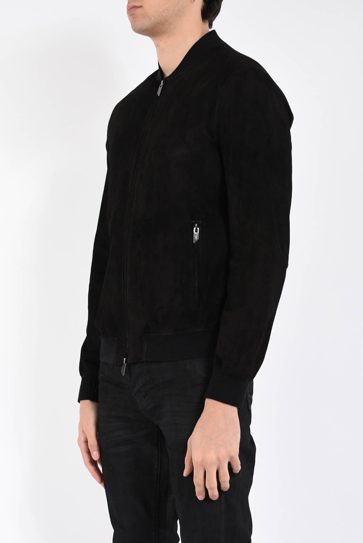 Bomber in pelle scamosciata