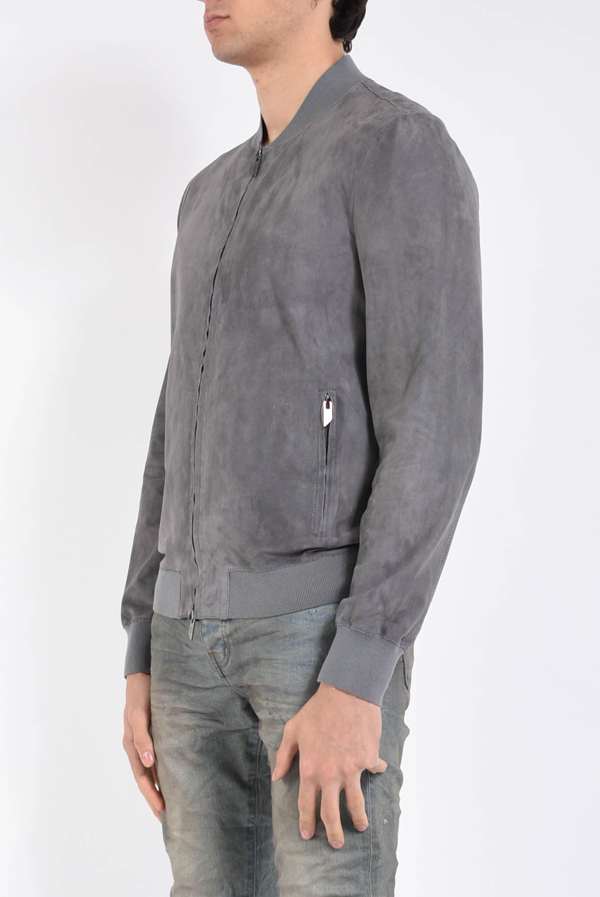 Bomber in pelle scamosciata