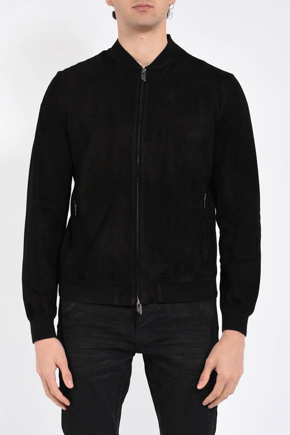 Bomber in pelle scamosciata