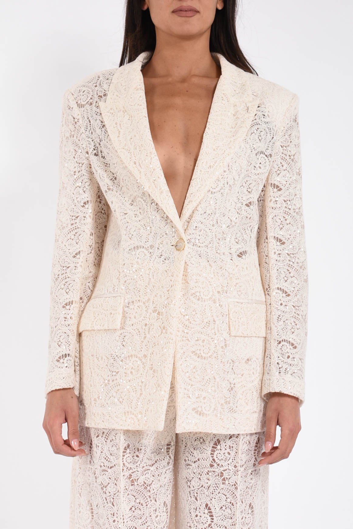 giacca oversize in pizzo