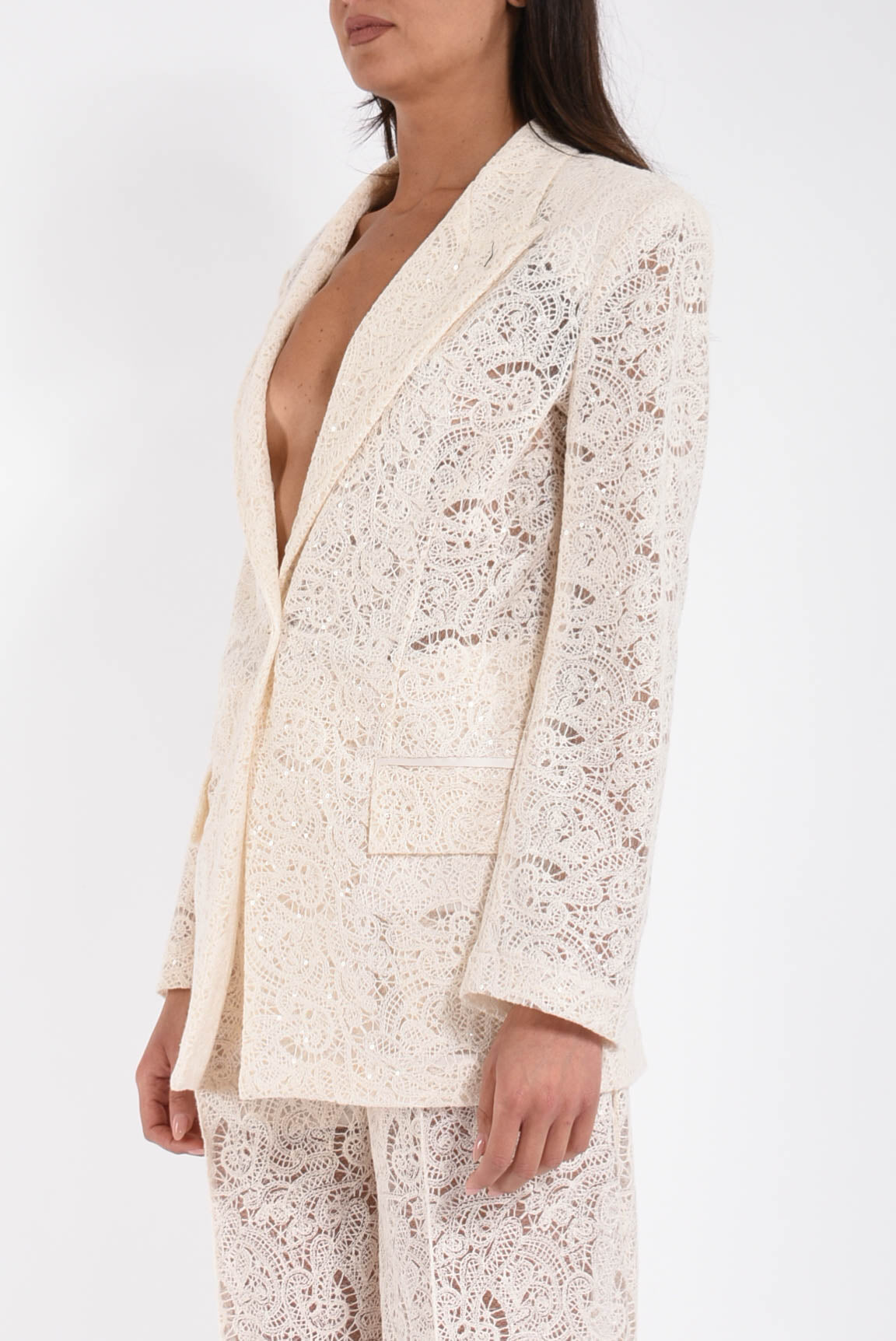 giacca oversize in pizzo