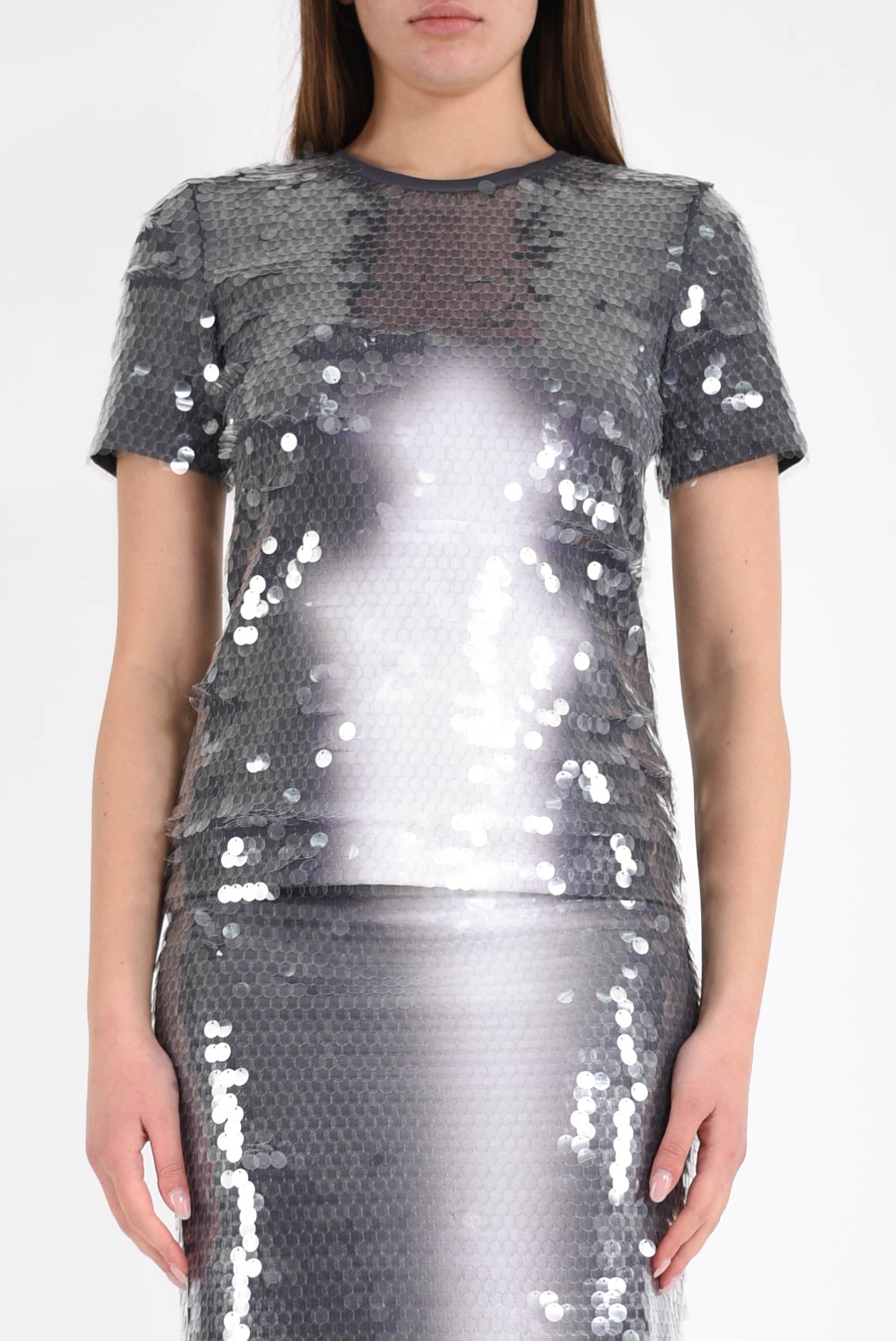 t-shirt con paillettes modello kibbutz