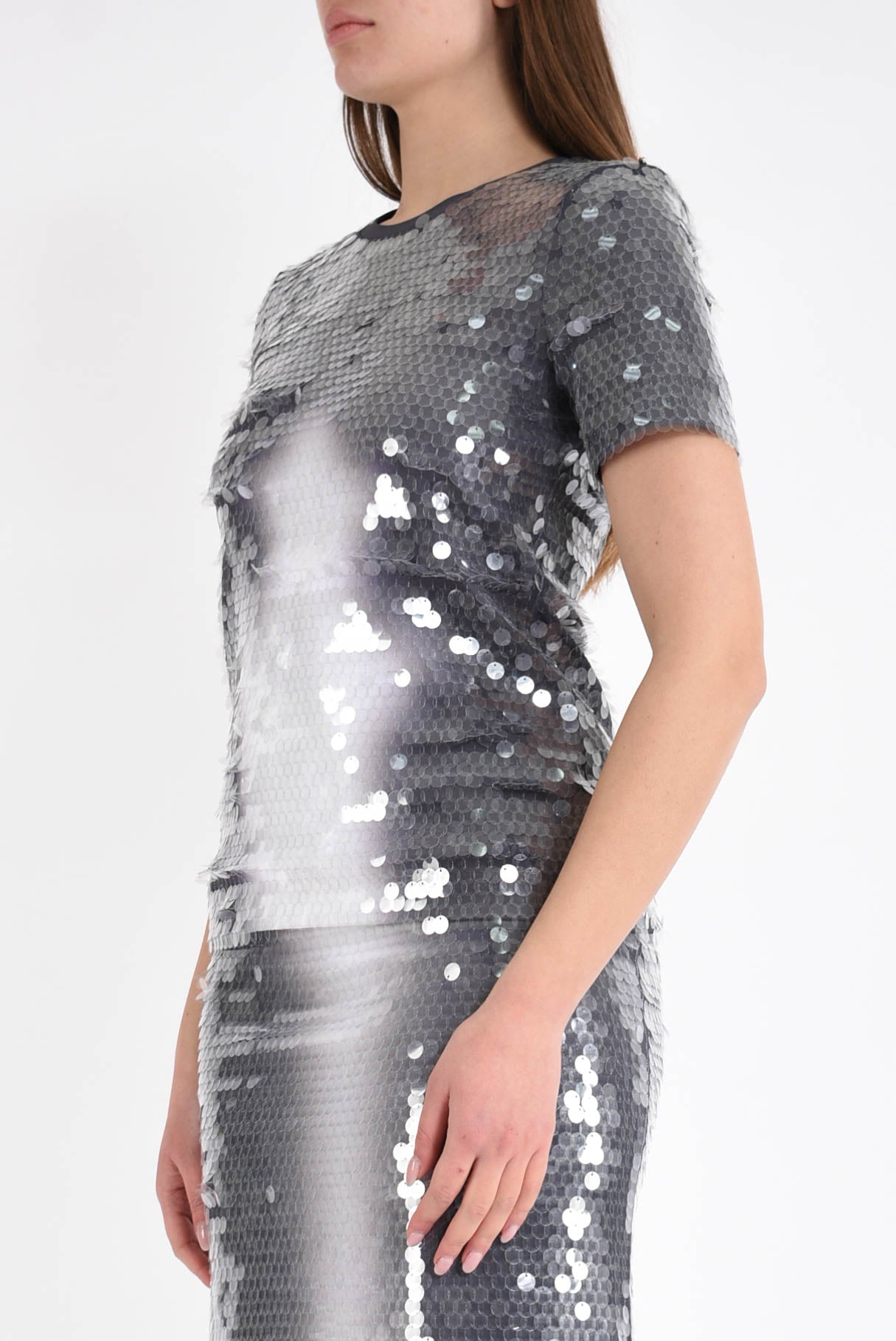 t-shirt con paillettes modello kibbutz