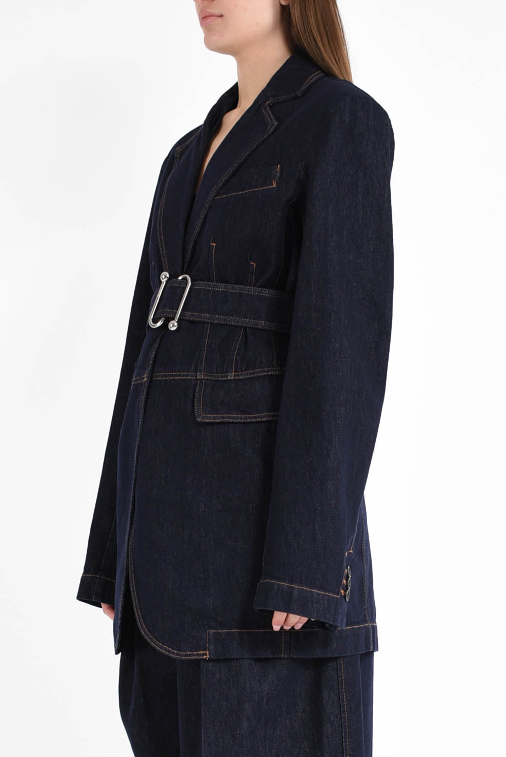 giacca oversize in denim modello domino