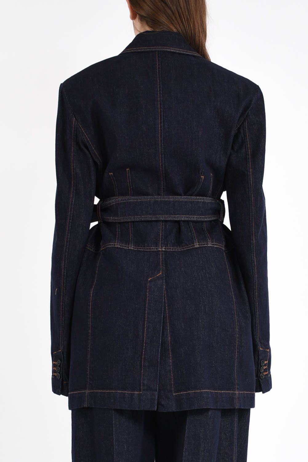 giacca oversize in denim modello domino
