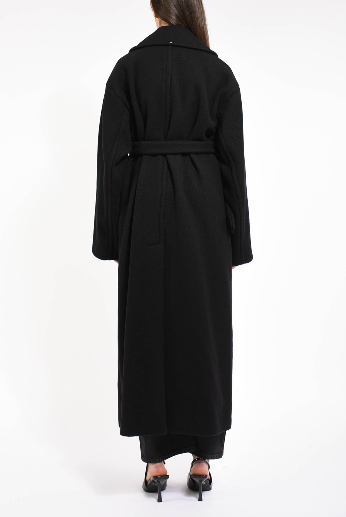 cappotto oversize in lana modello zebra