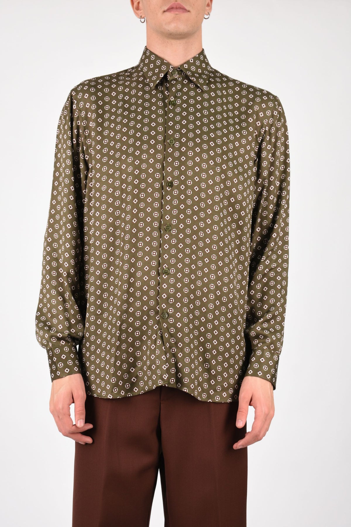Camicia fantasia in crepe di seta 26F25