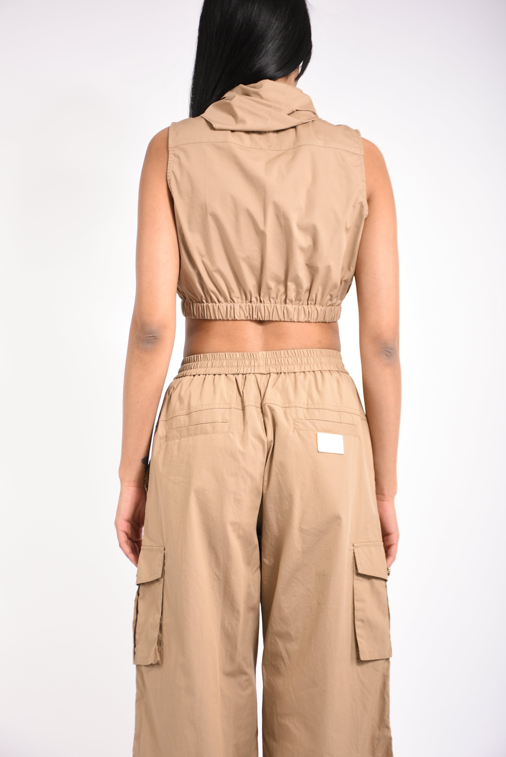 camicia crop in cotone