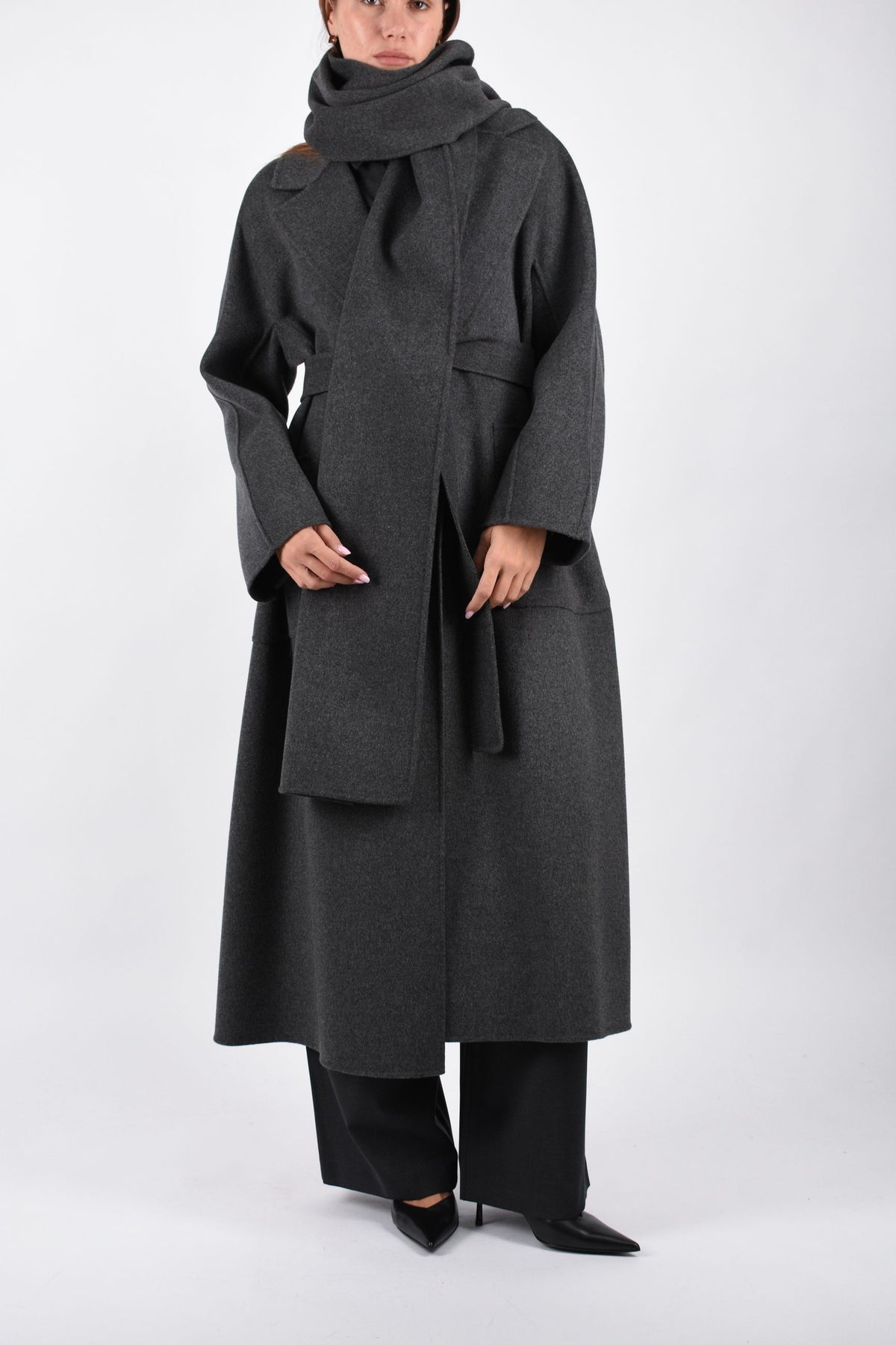 Cappotto lungo in lana double SMMPEONIE 2629016113600