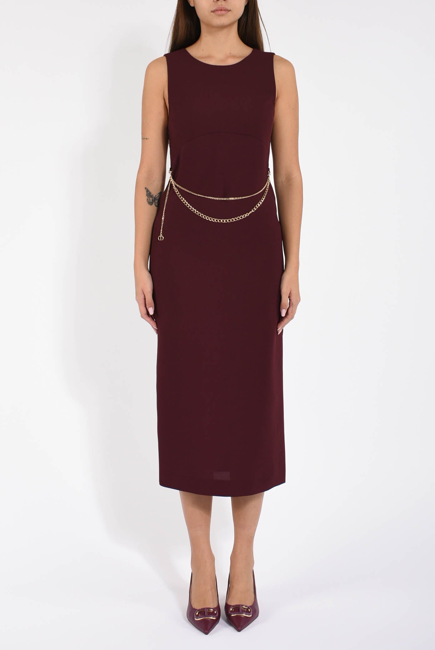 abito lungo in crépe