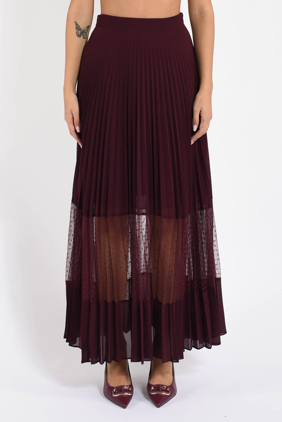 gonna lunga in georgette e tulle