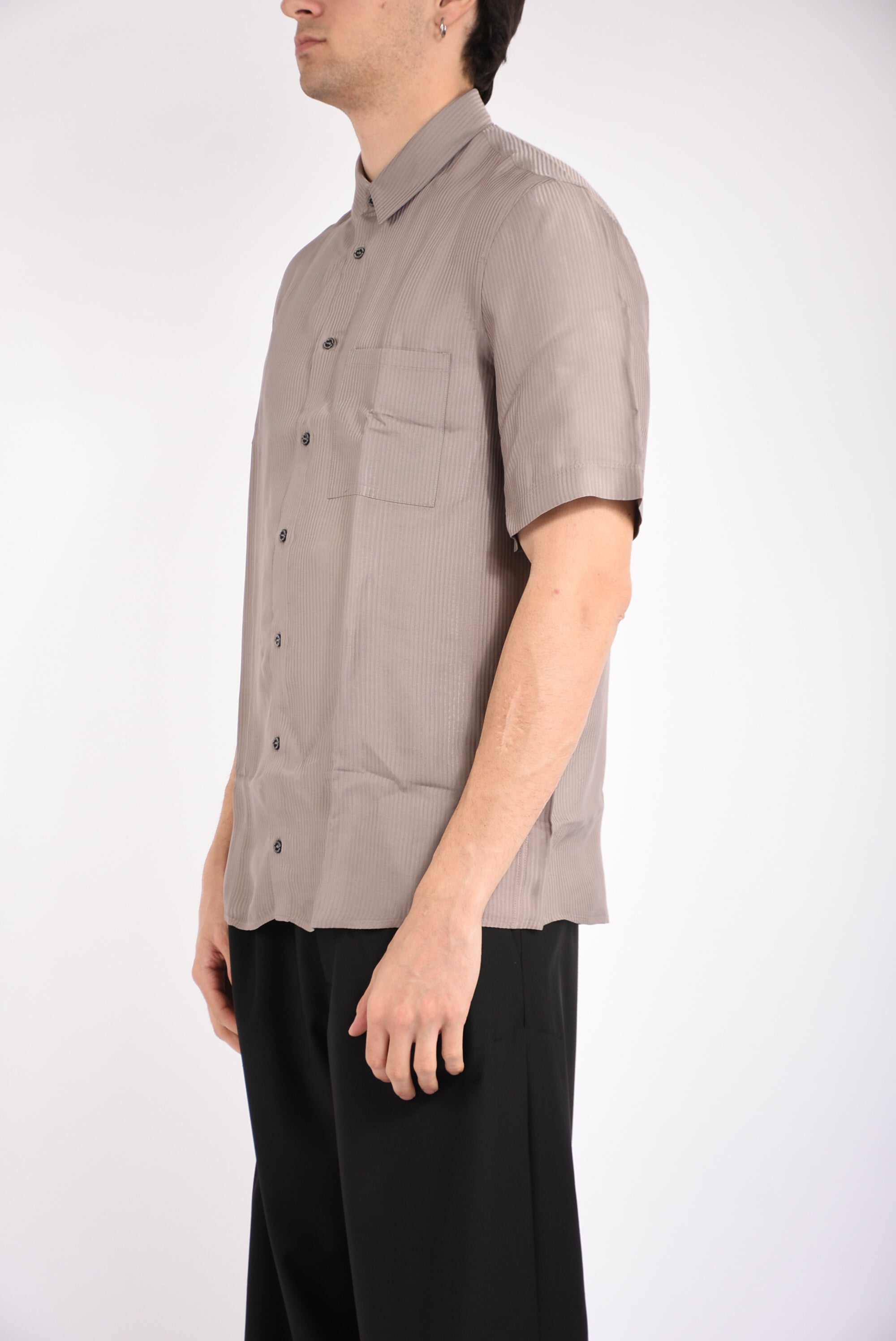 Camicia rigata in viscosa