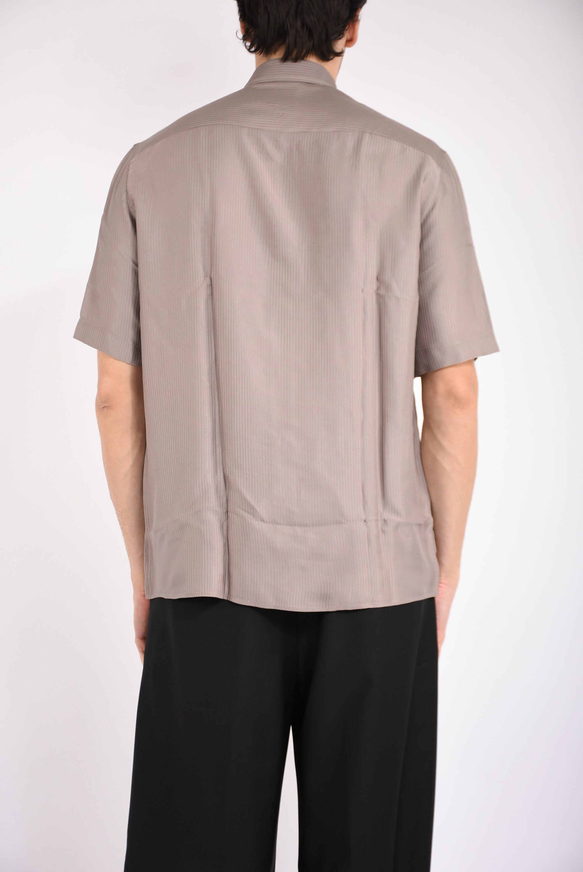 Camicia rigata in viscosa