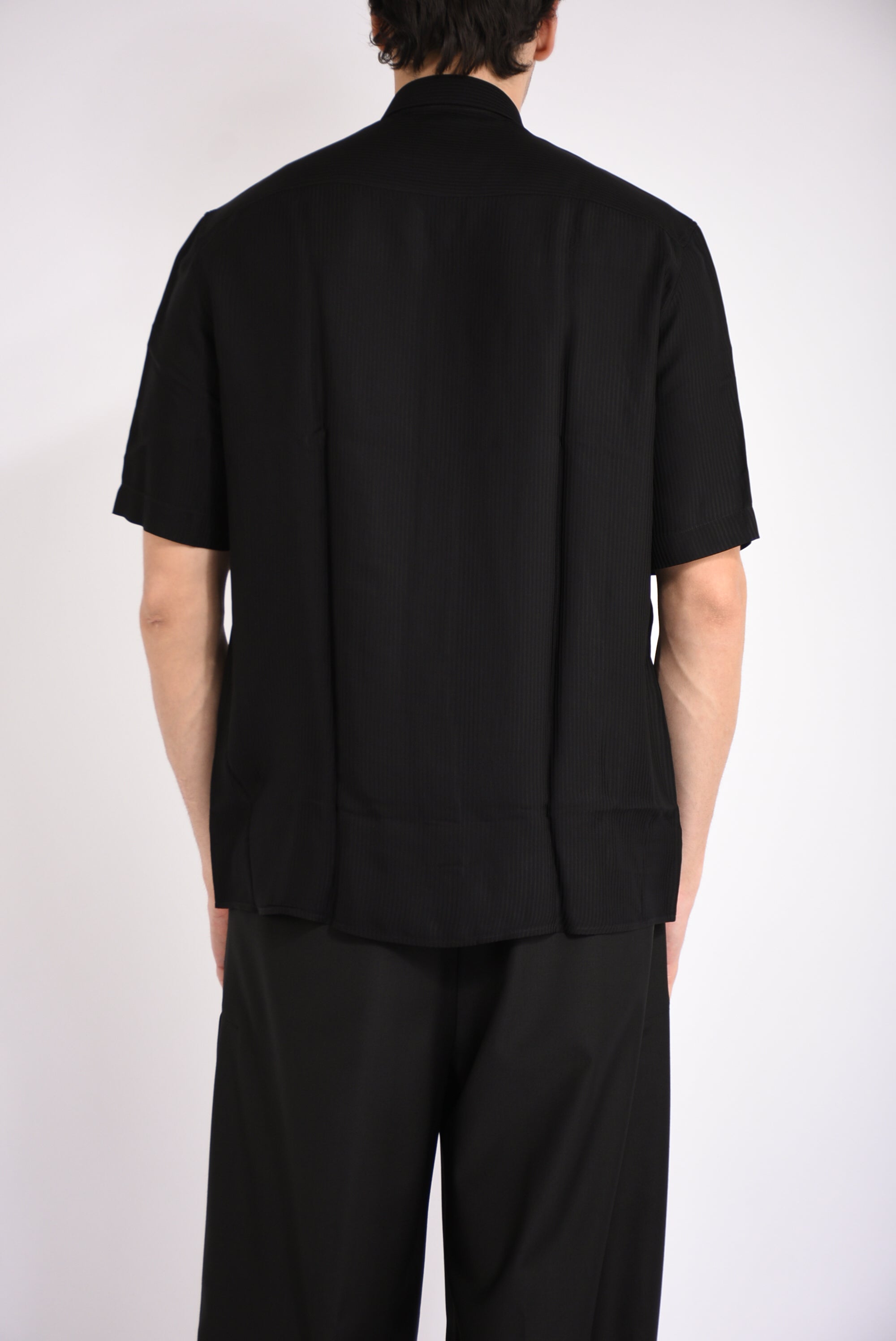 Camicia rigata in viscosa