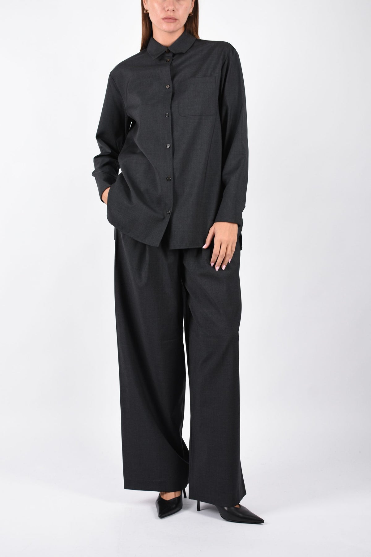 Pantalone palazzo in tela di lana SMMTARO 2629136091600