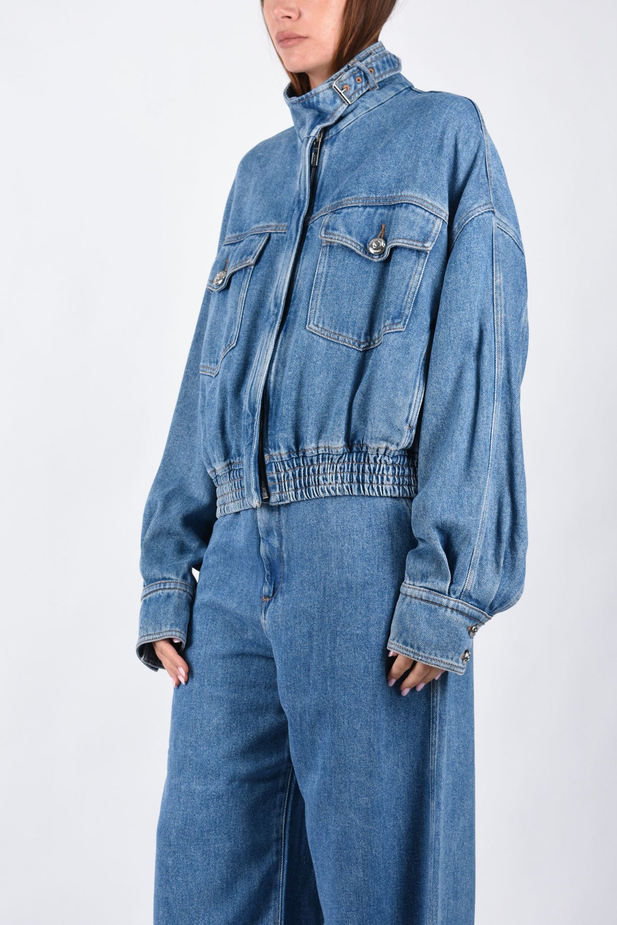 Bomber over in denim indaco BUSSOLA 2622046015