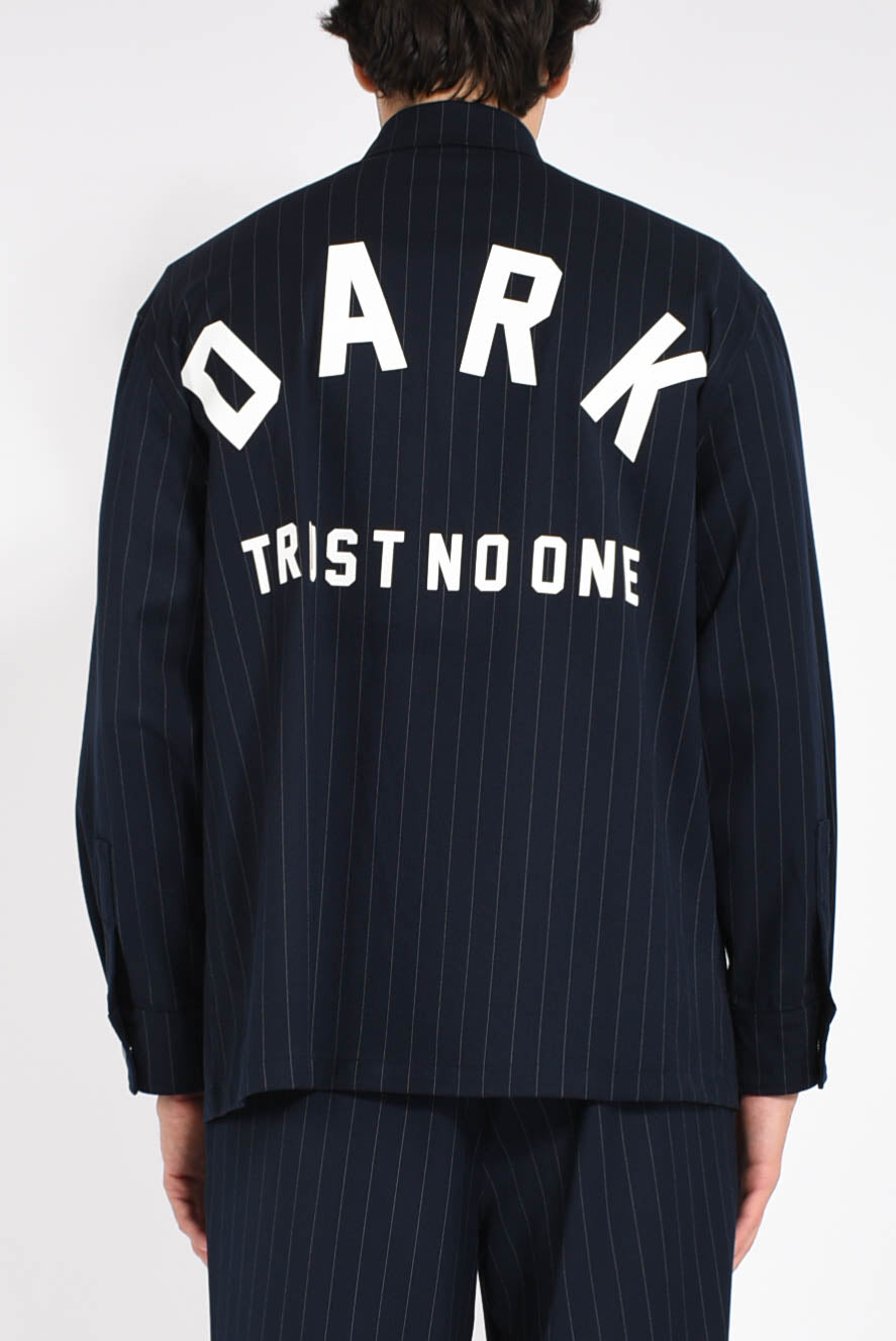 Overshirt gessata in misto lana