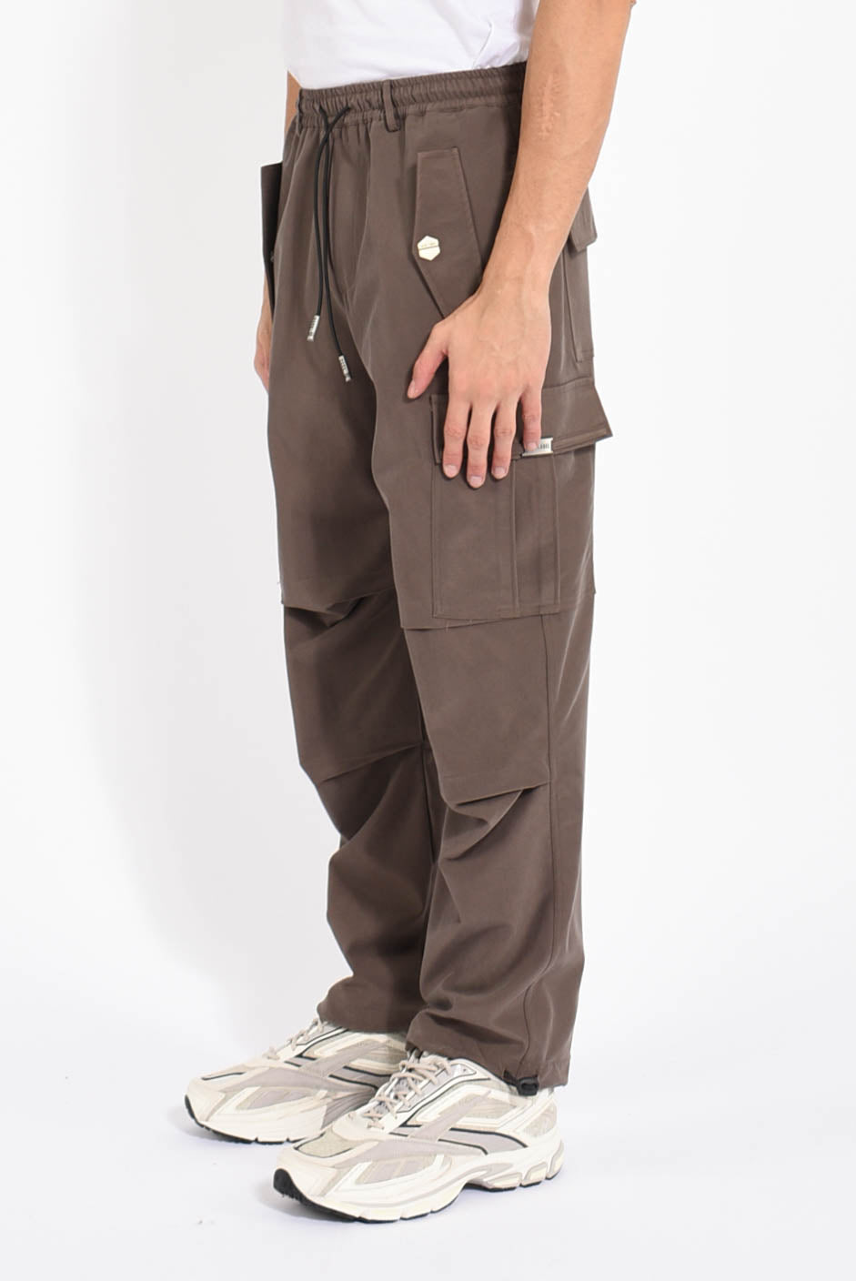 Pantaloni cargo in viscosa